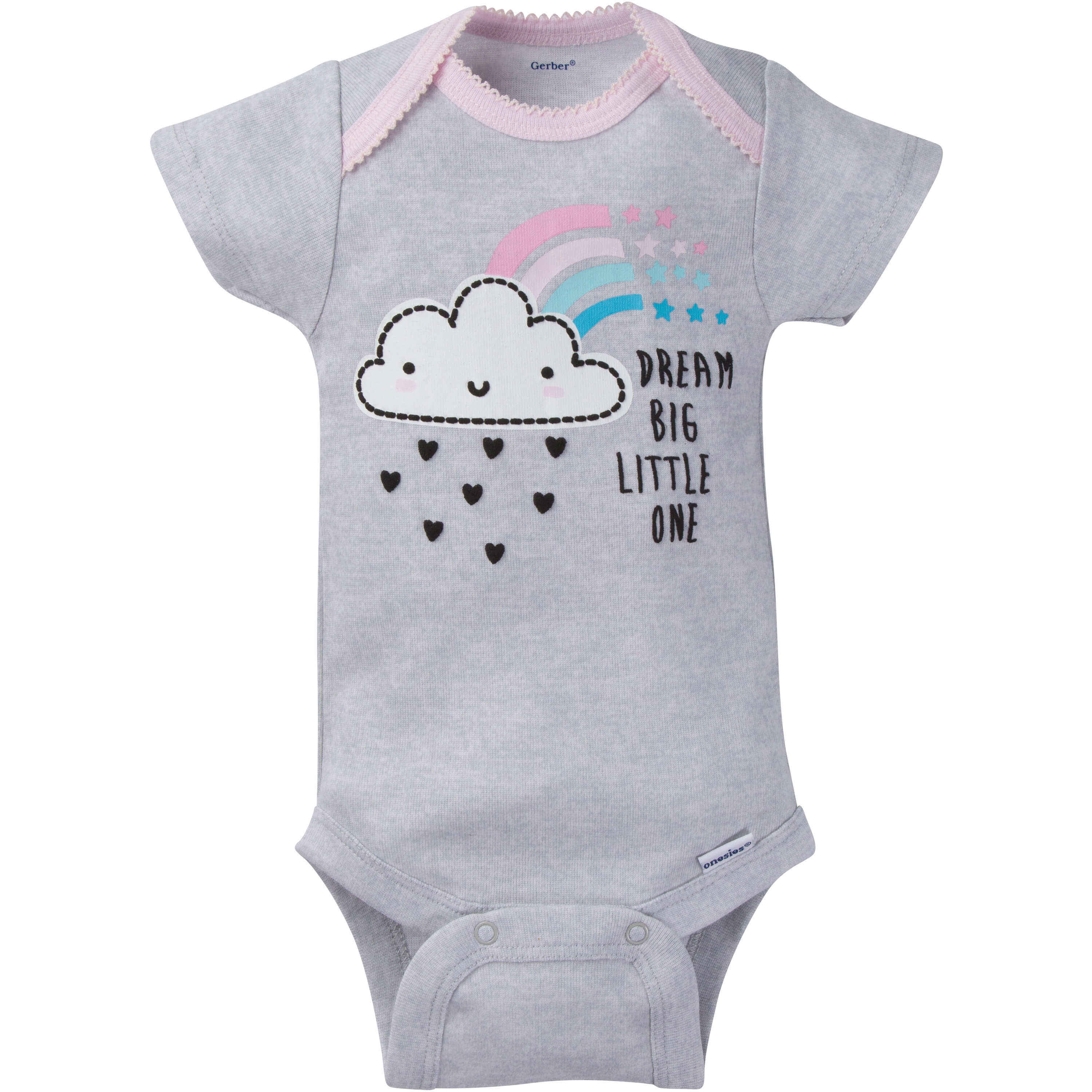 8-Pack Baby Girls Clouds Short-Sleeve Onesies® Bodysuits - Image 2