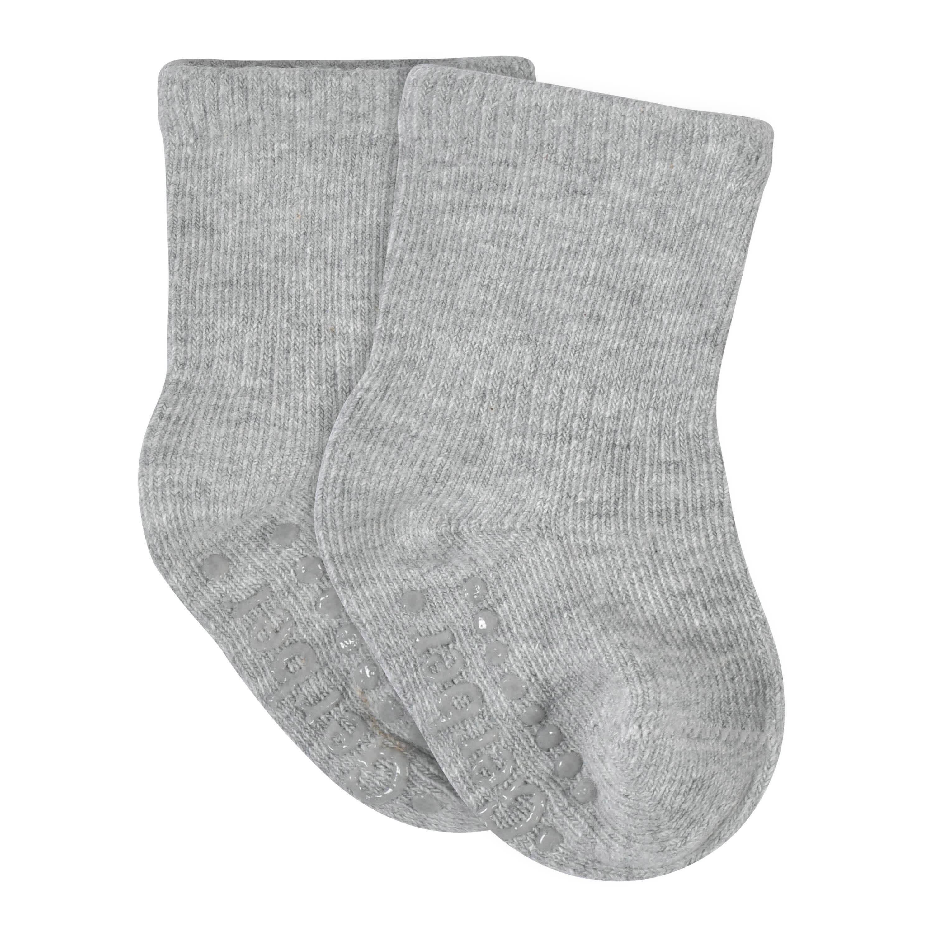 8-Pack Baby & Toddler Gray Heather Wiggle Proof® Jersey Crew Socks - Image 3