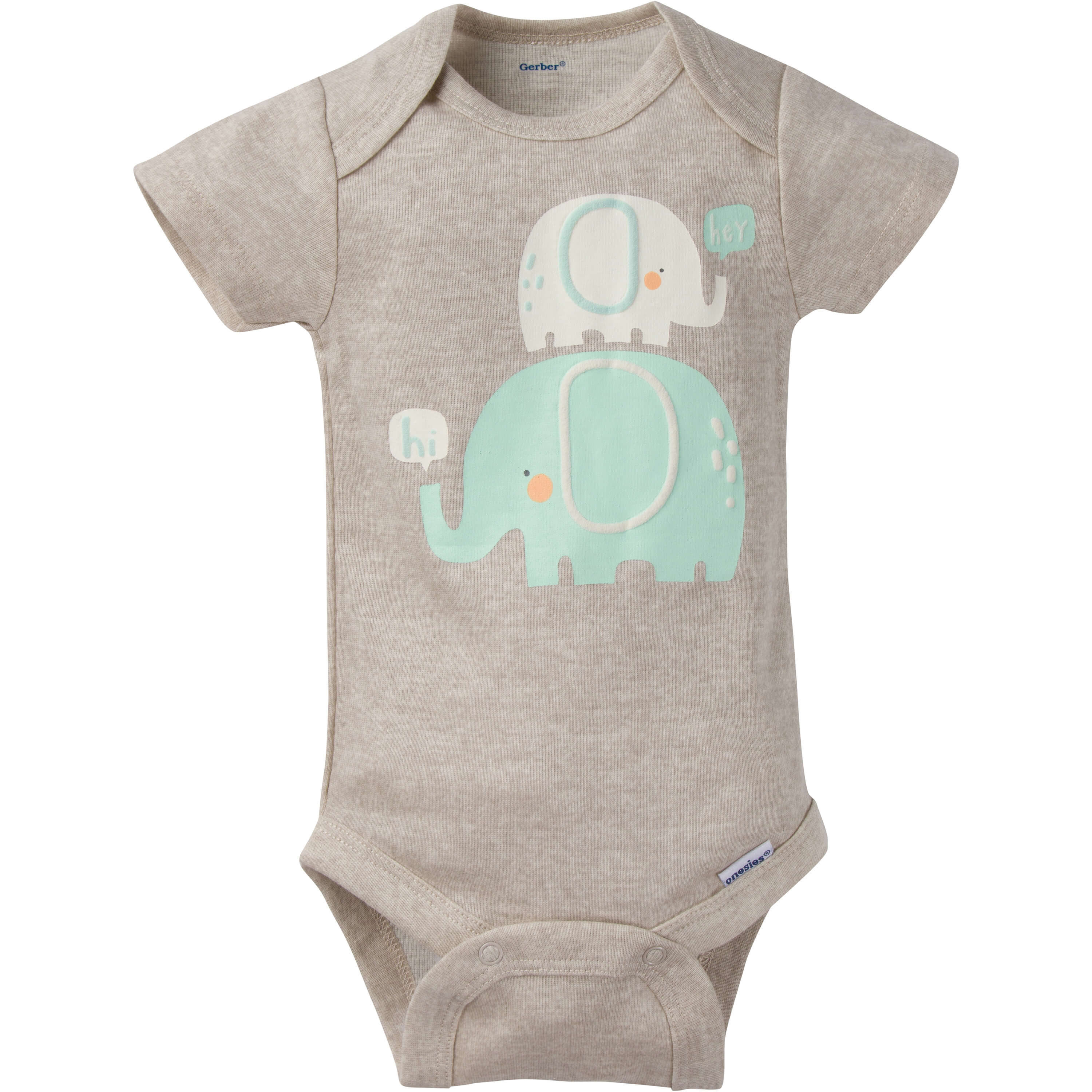 8-Pack Baby Neutral Elephant Short-Sleeve OnesiesĀ® Bodysuits - Image 2