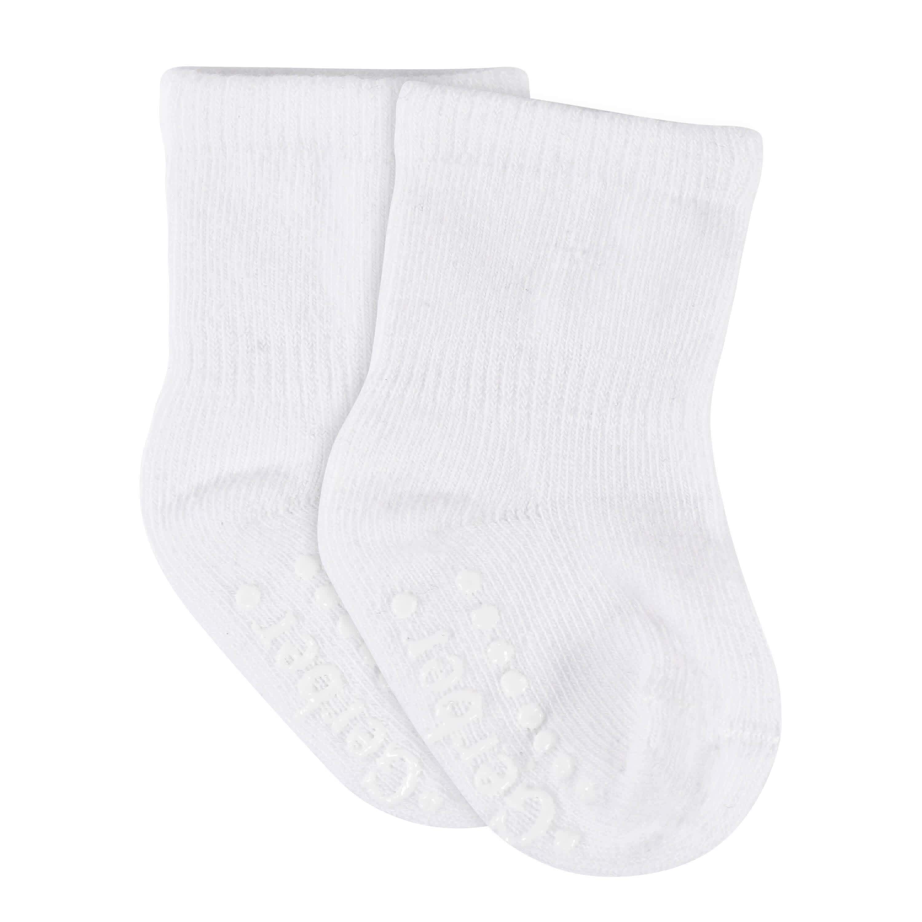 8-Pack Baby & Toddler White Wiggle Proof® Jersey Crew Socks - Image 2