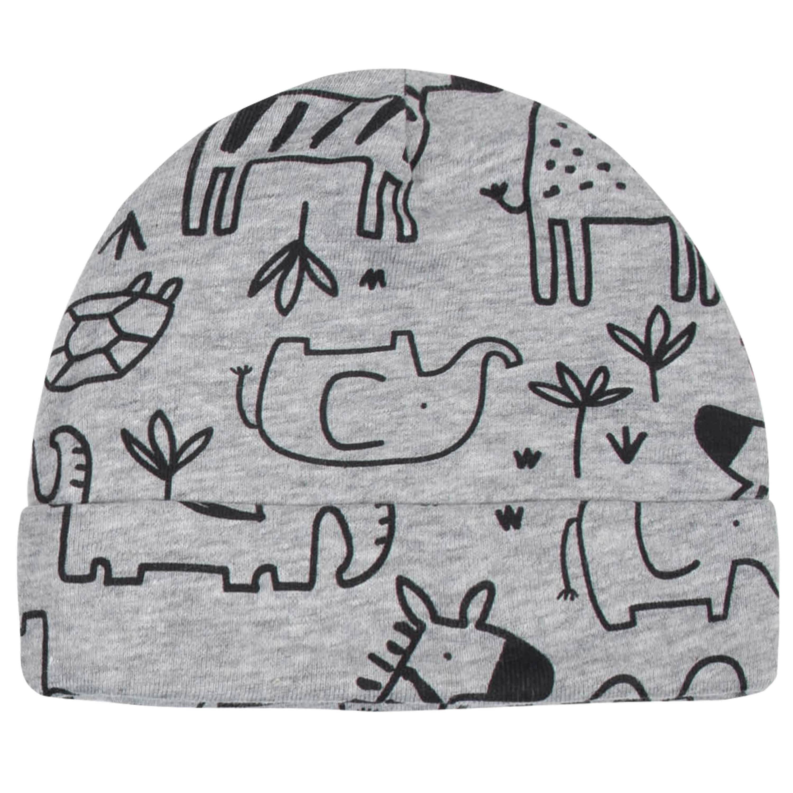 8-Piece Baby Boys Jungle Caps & Mittens Set - Image 4
