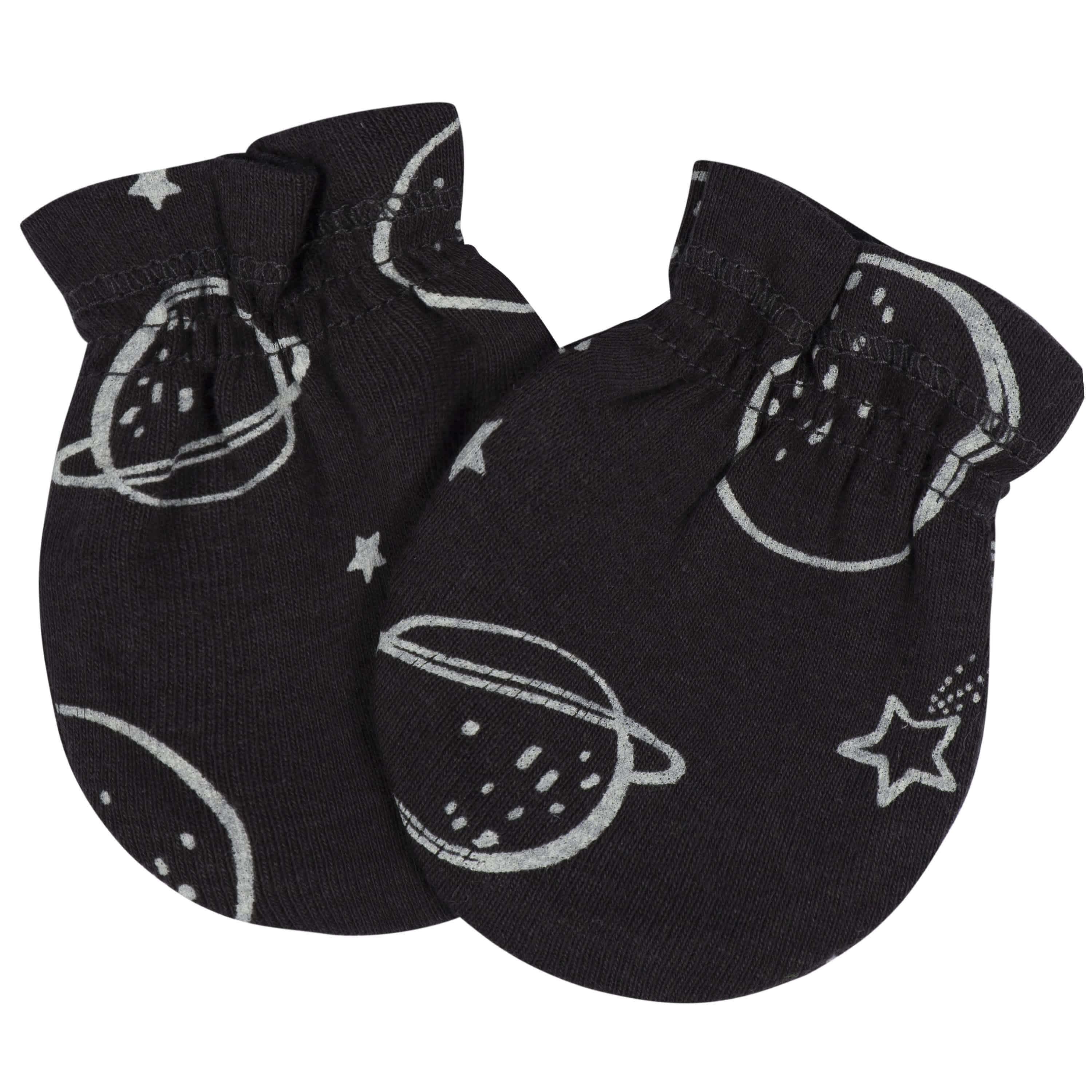 8-Piece Baby Boys Space Explorer No Scratch Mittens & Caps Set - Image 3