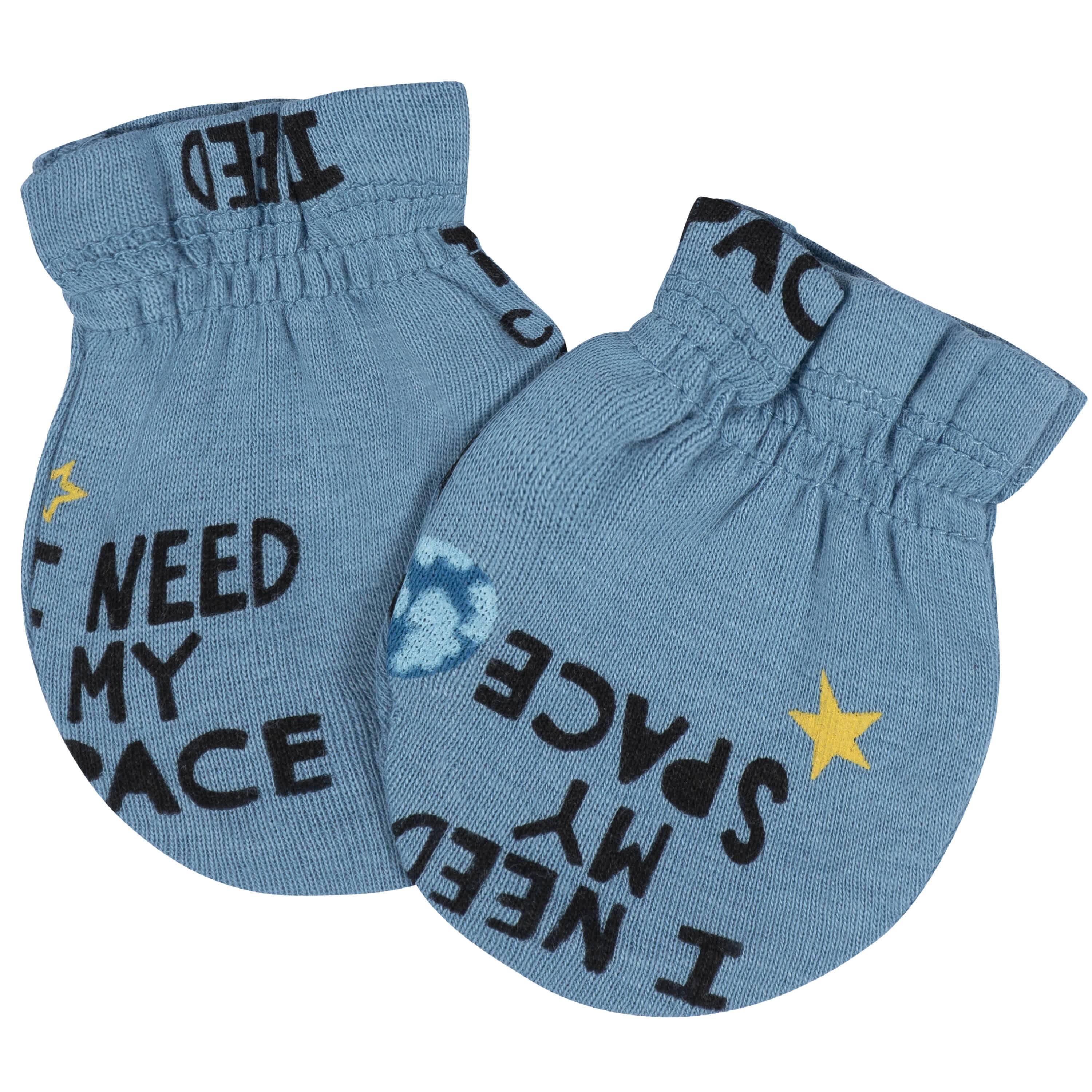 8-Piece Baby Boys Space Explorer No Scratch Mittens & Caps Set - Image 7