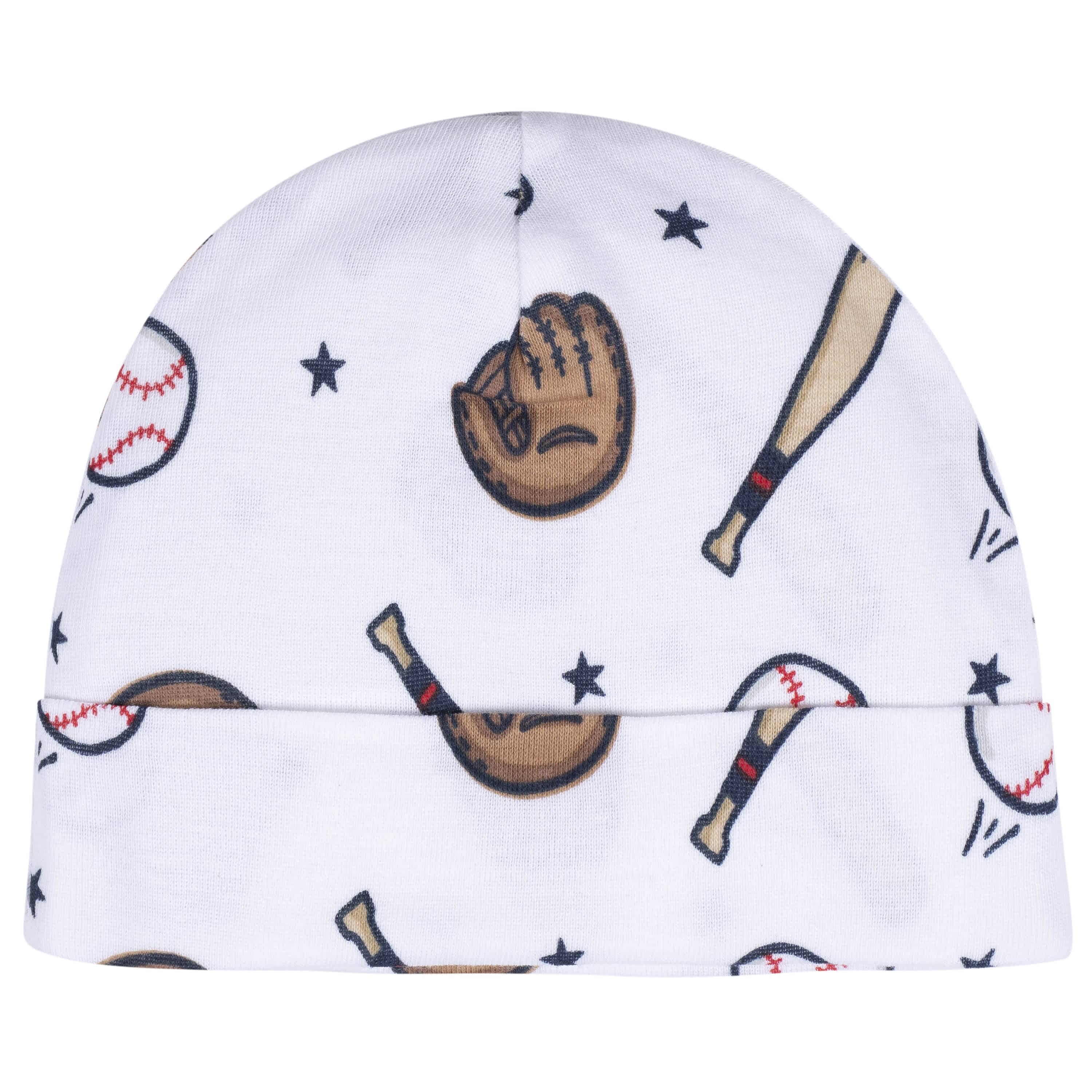 8-Piece Baby Boys All Star No Scratch Mittens & Caps Set - Image 2