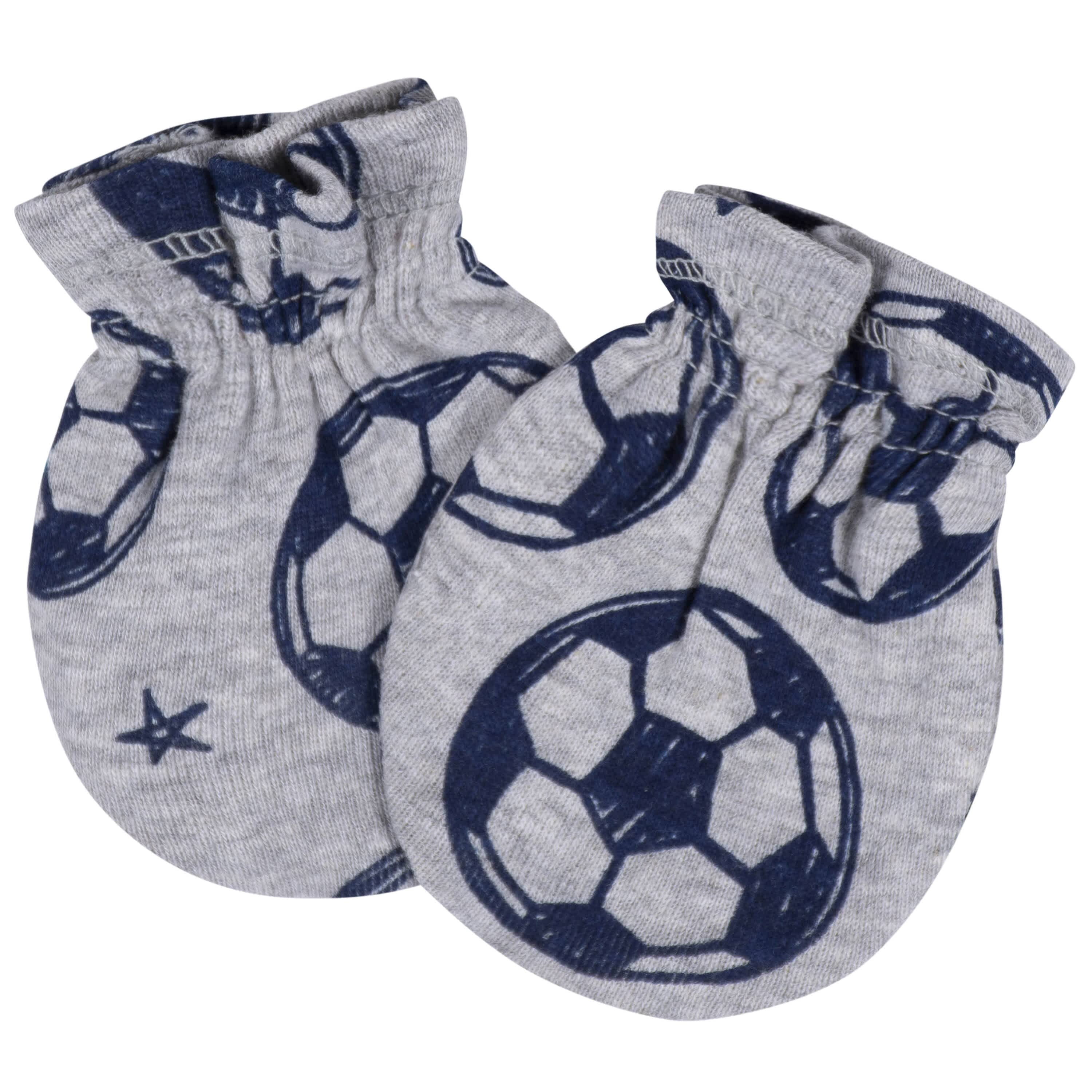 8-Piece Baby Boys All Star No Scratch Mittens & Caps Set - Image 7