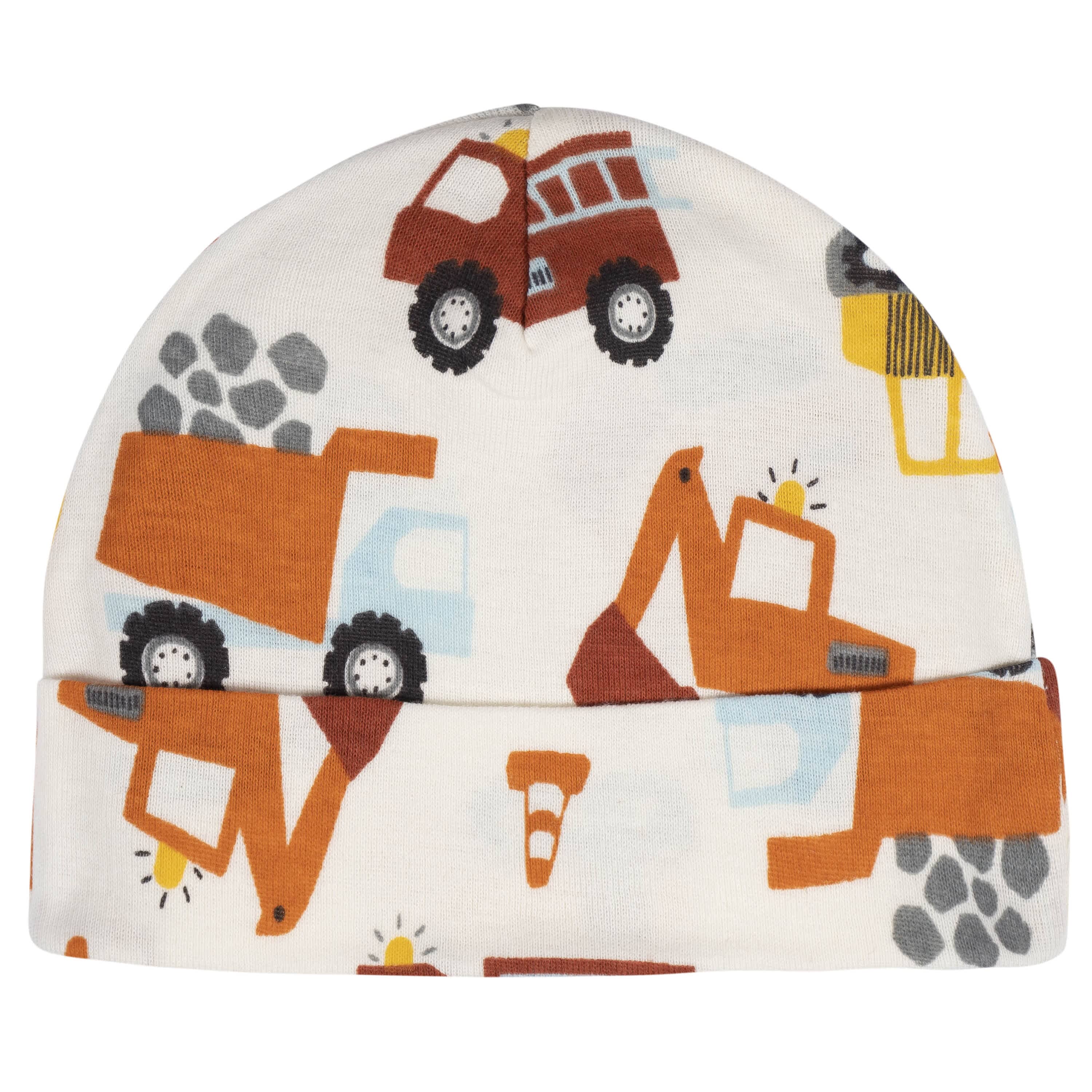 8-Piece Baby Boys Transportation Zone No Scratch Mittens & Caps Set - Image 4