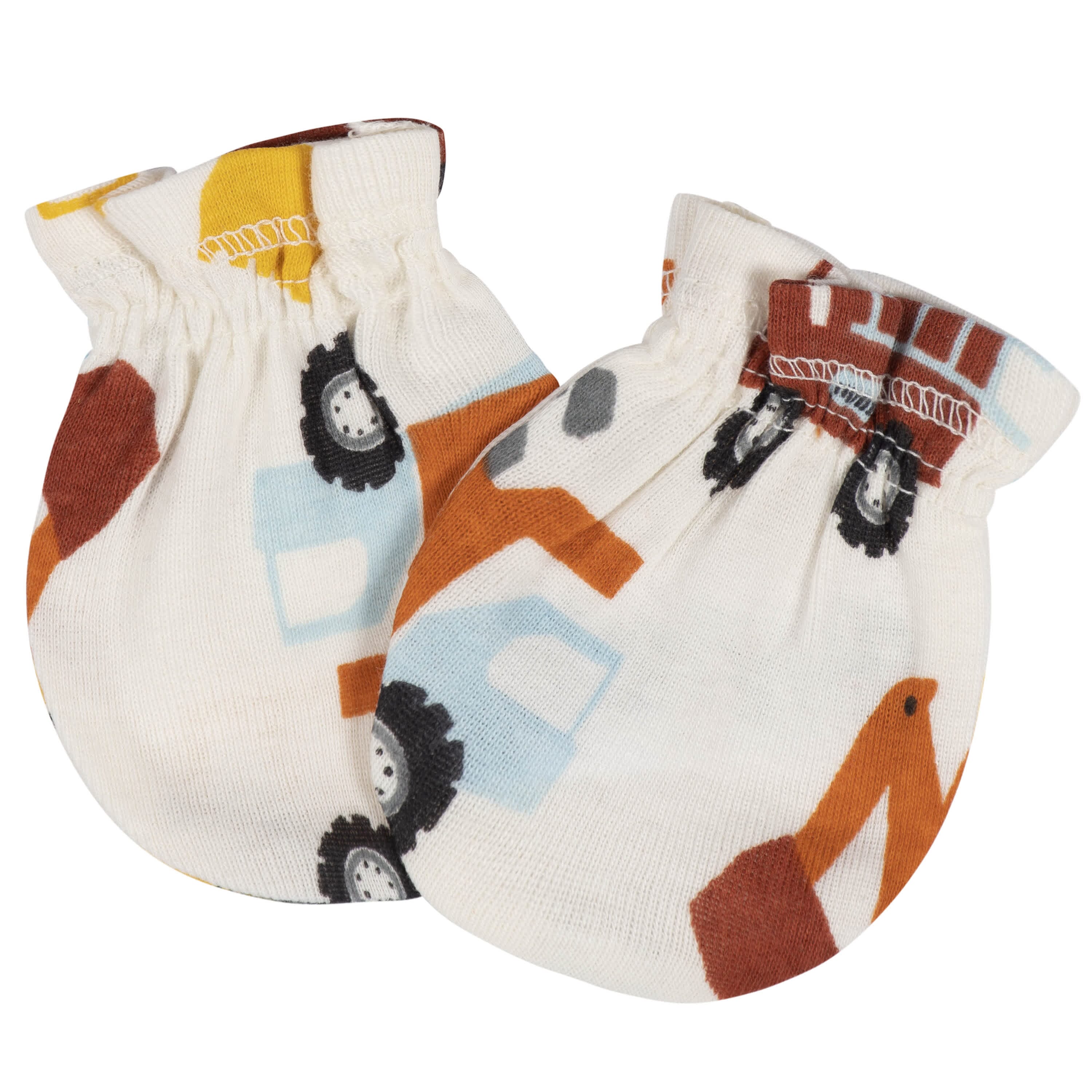 8-Piece Baby Boys Transportation Zone No Scratch Mittens & Caps Set - Image 5