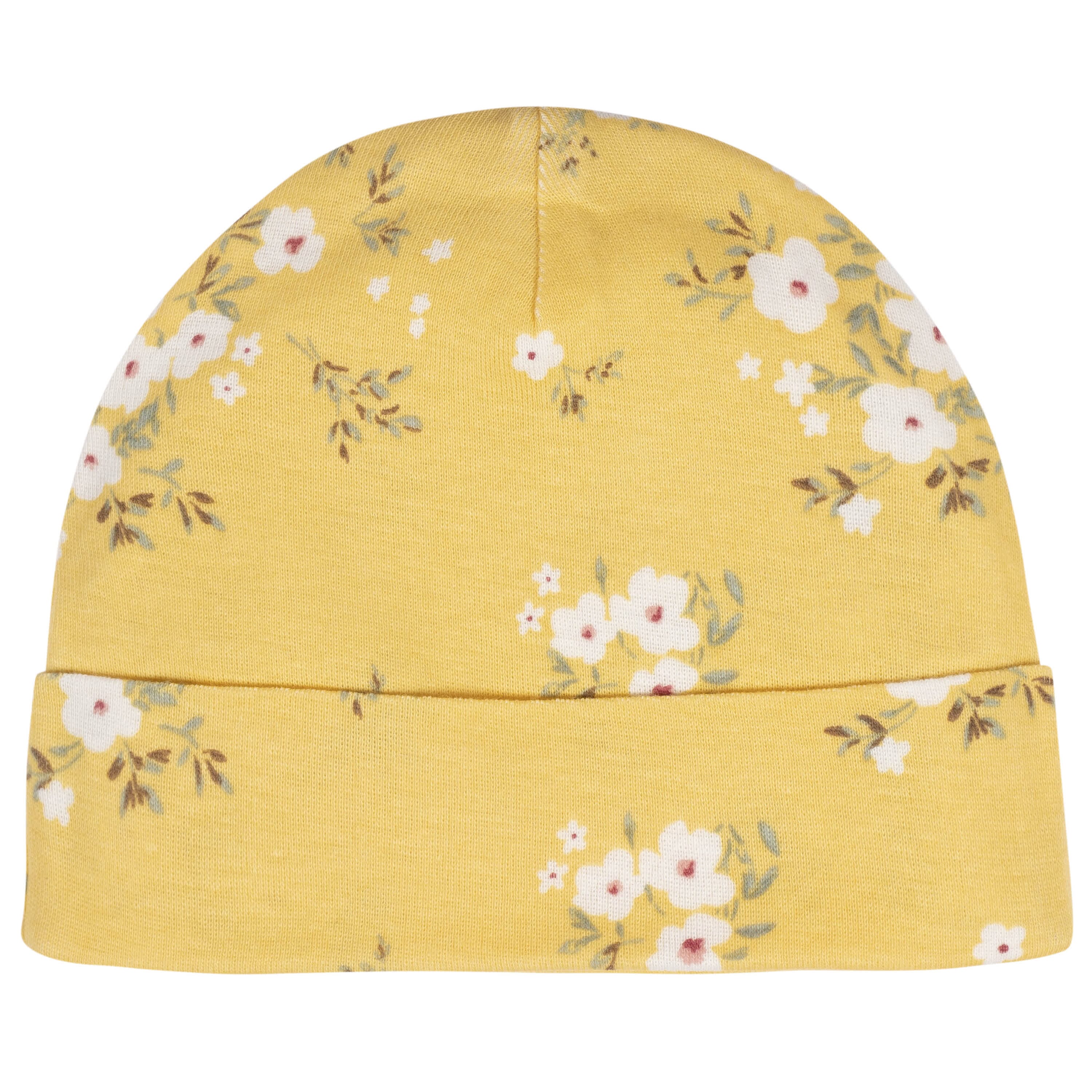 8-Piece Baby Girls Golden Floral No Scratch Mittens & Caps Set - Image 4