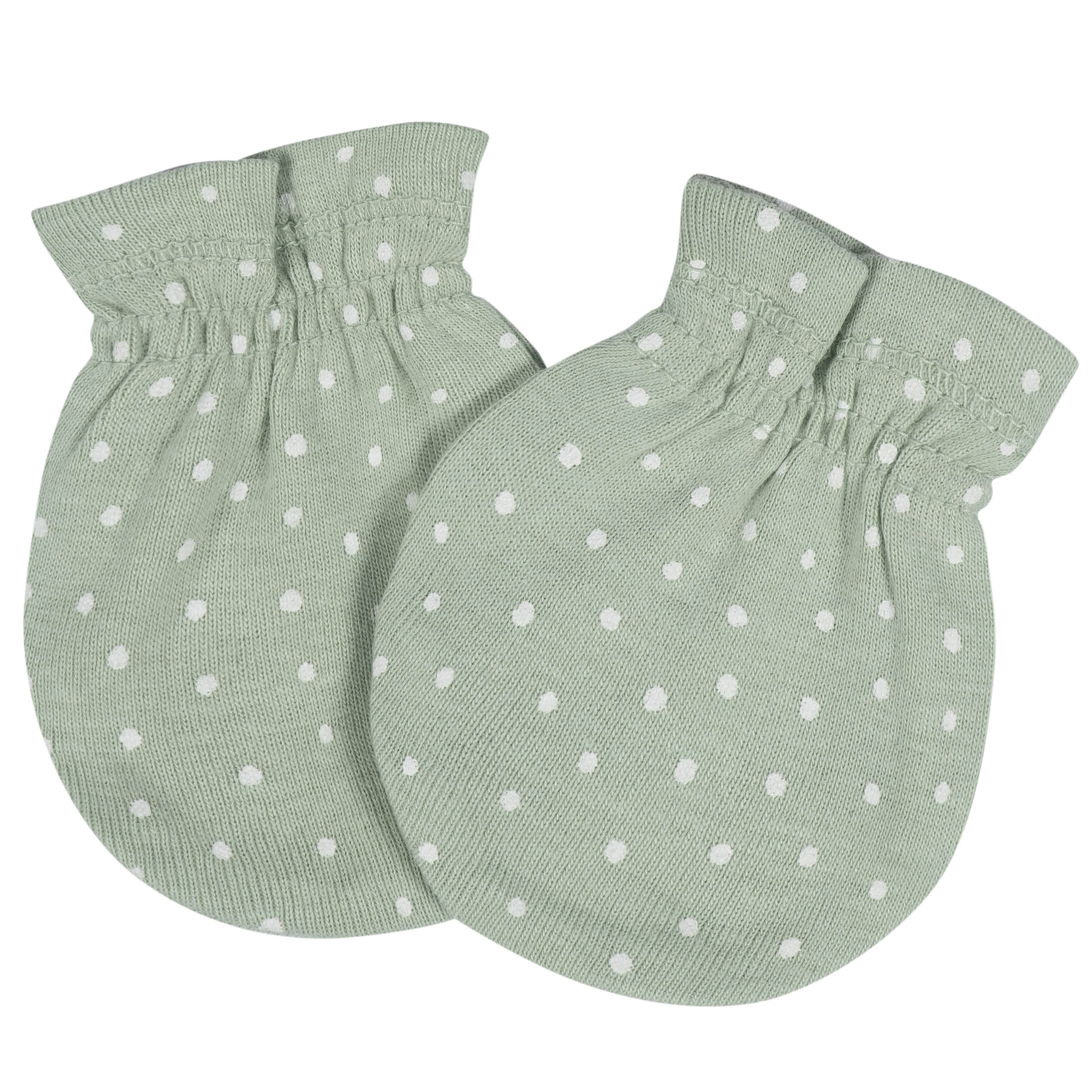8-Piece Baby Girls Golden Floral No Scratch Mittens & Caps Set - Image 9