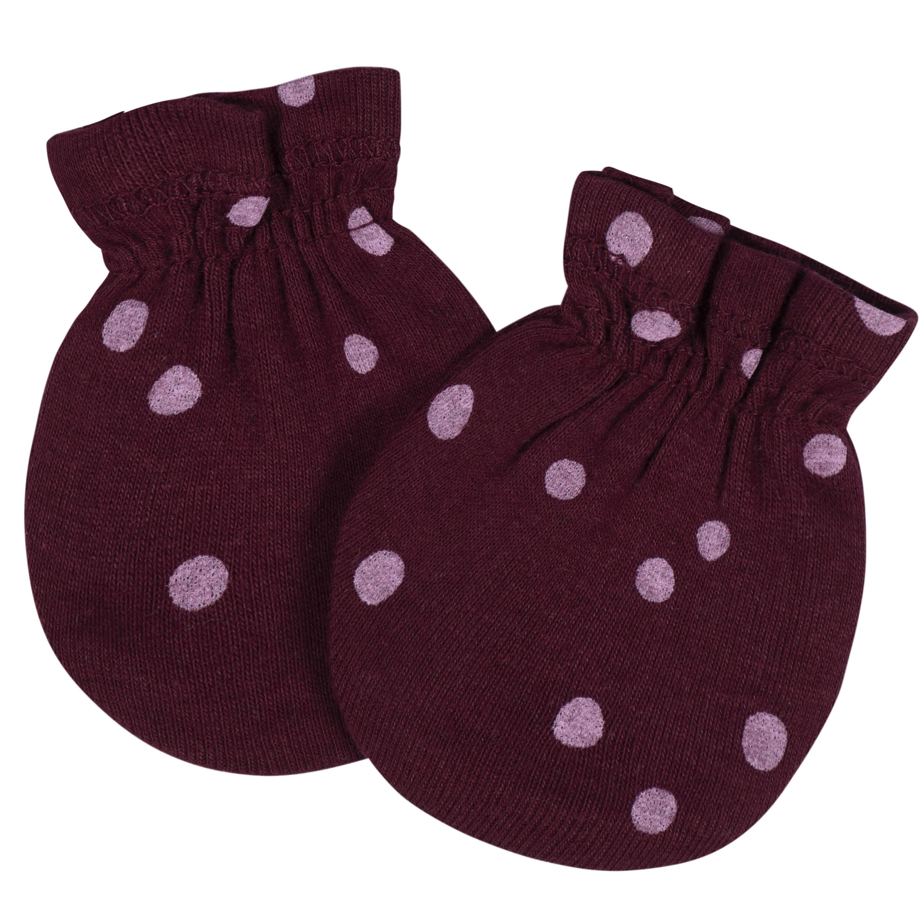 8-Piece Baby Girls Lavender Garden No Scratch Mittens & Caps Set - Image 3