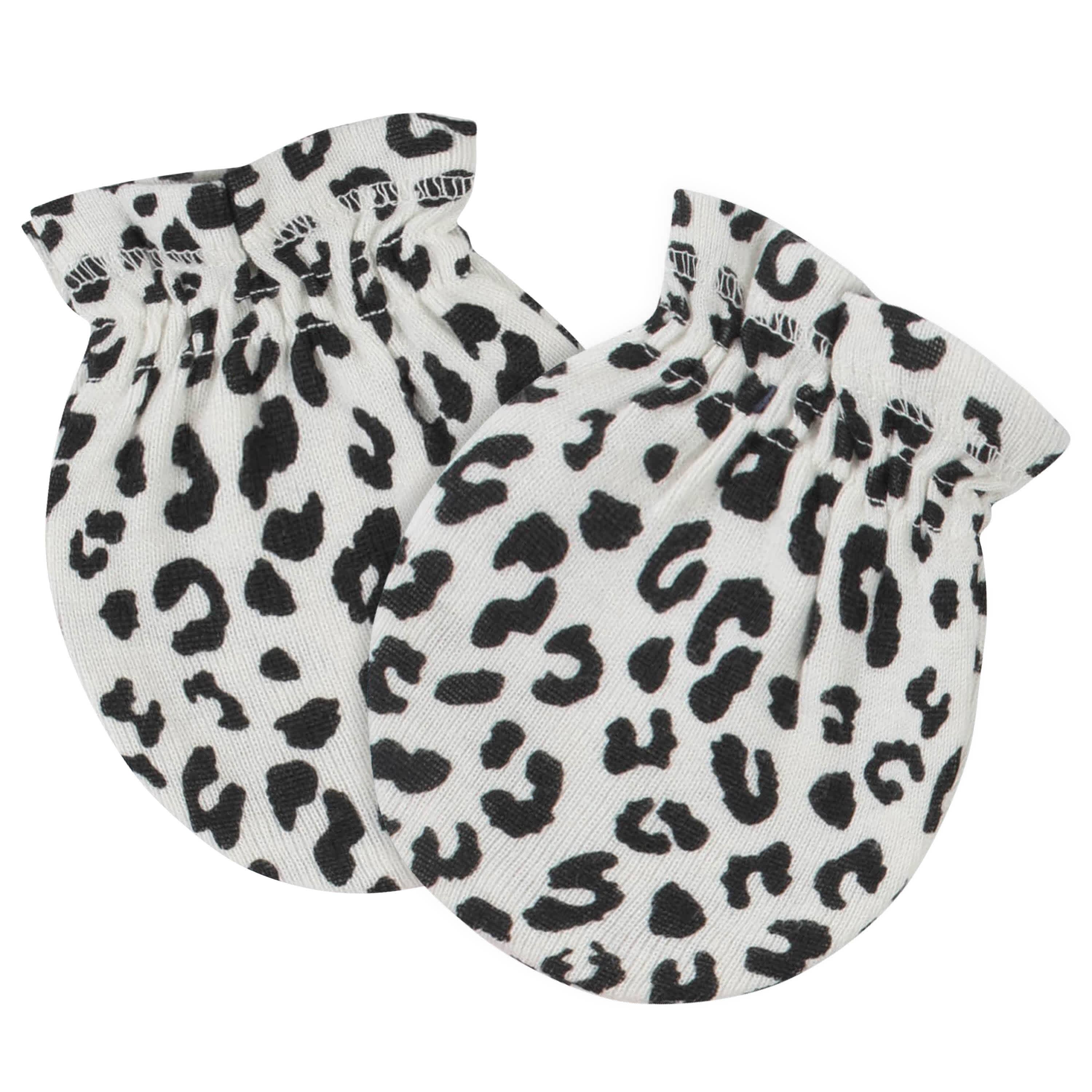 8-Piece Baby Girls Leopard Caps & Mittens Set - Image 6