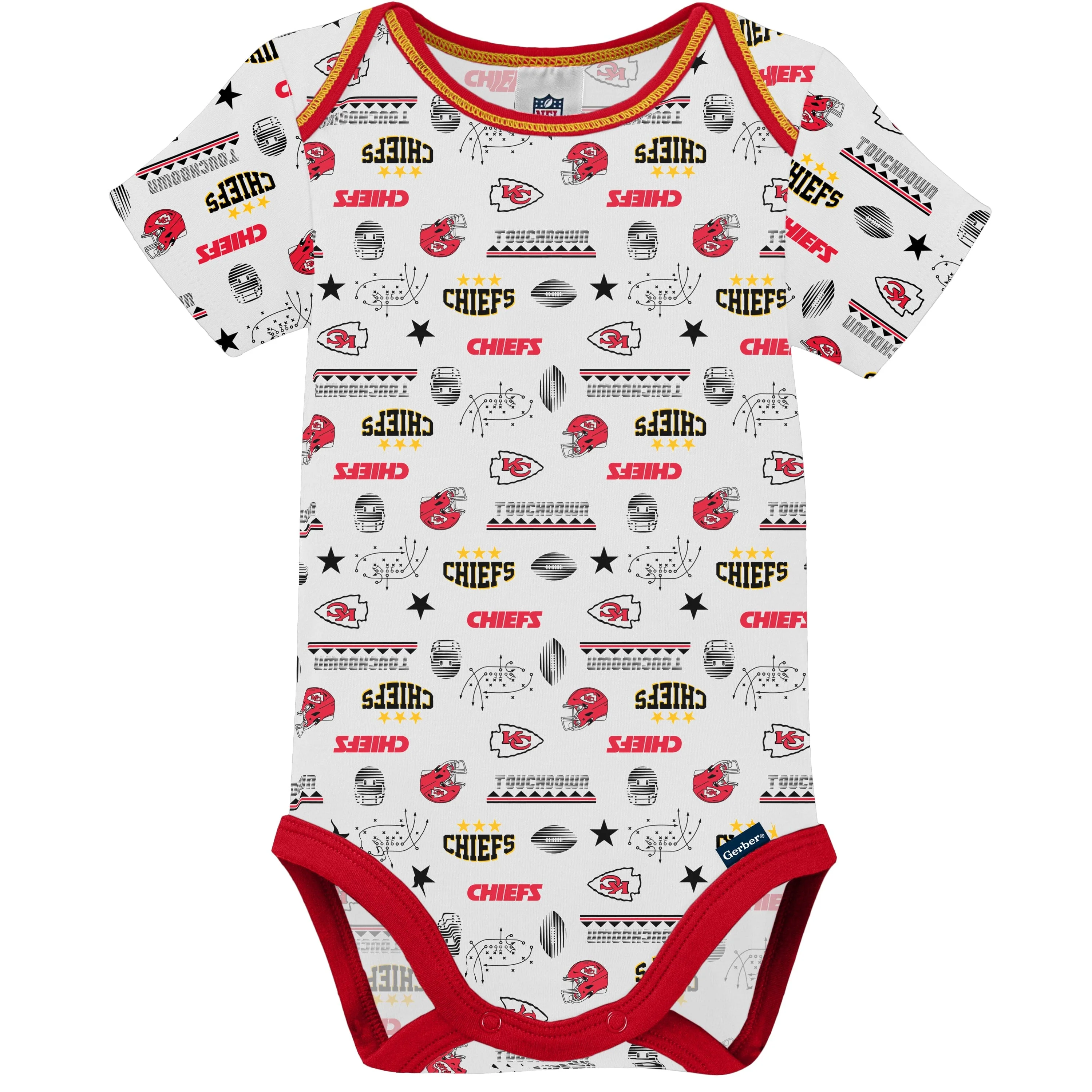 3-Pack Baby Boys Kansas City Chiefs Short Sleeve Bodysuits - Image 3