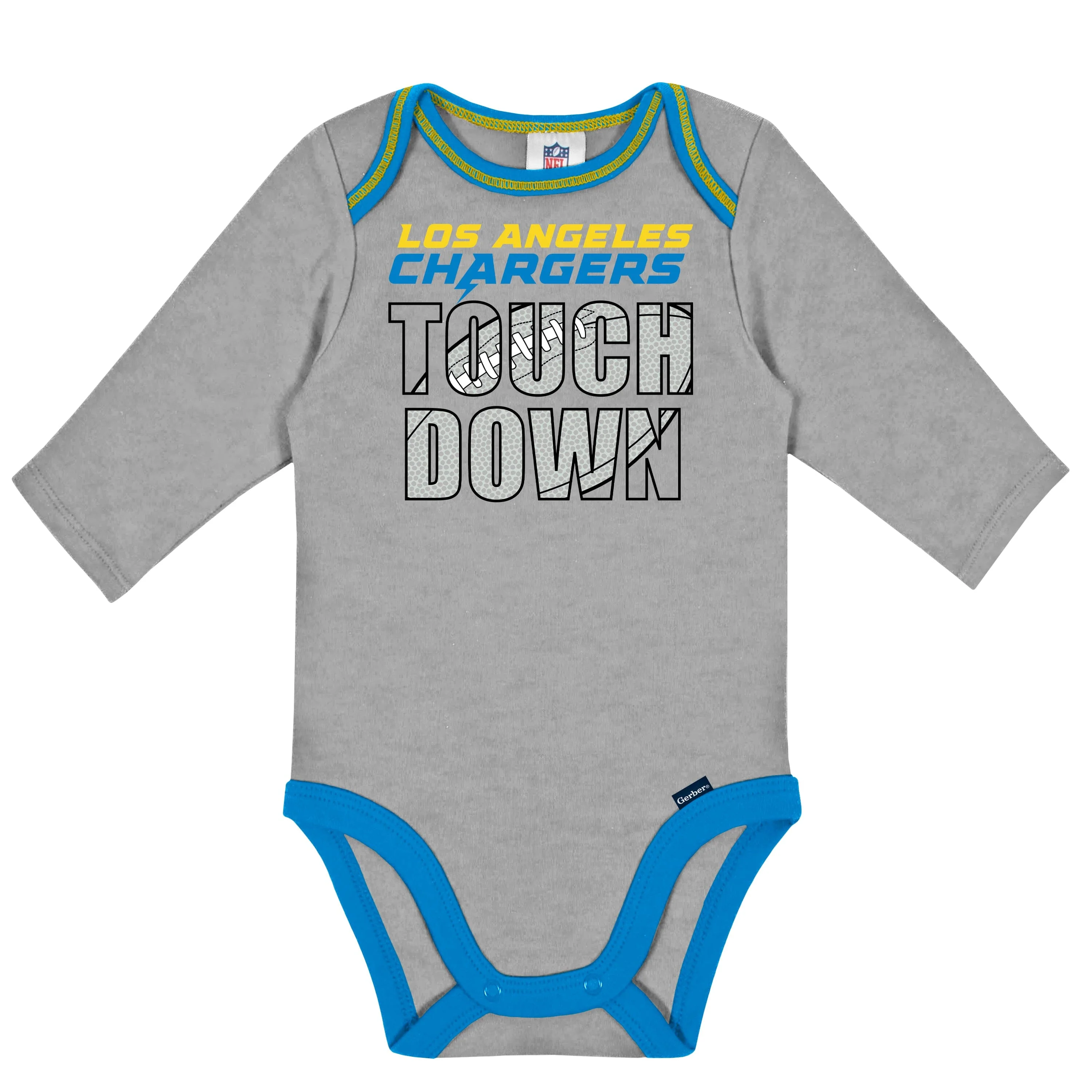 2-Pack Baby Boys Los Angeles Chargers Long Sleeve Bodysuits - Image 3
