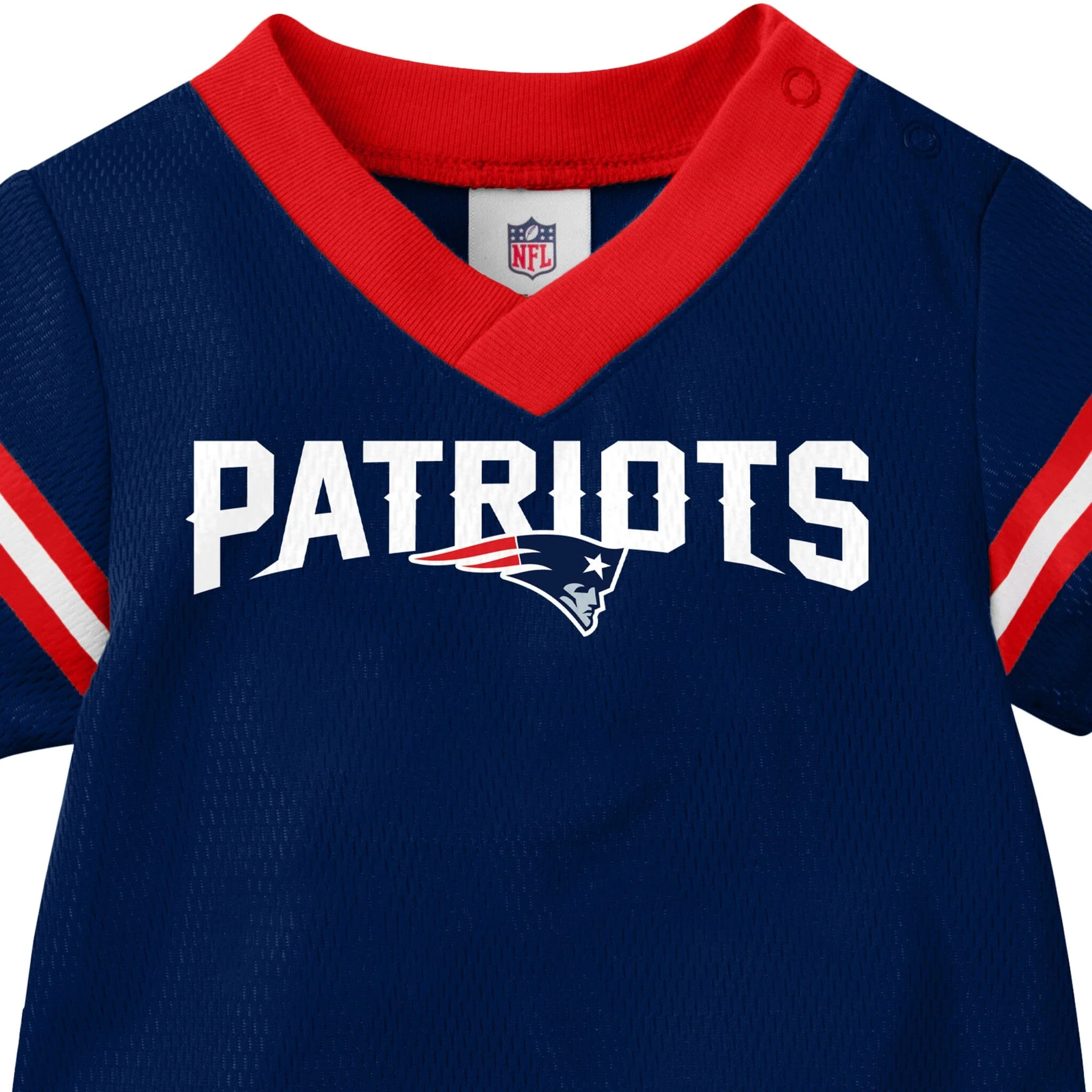 Baby Boys New England Patriots Short Sleeve Jersey Bodysuit - Image 4