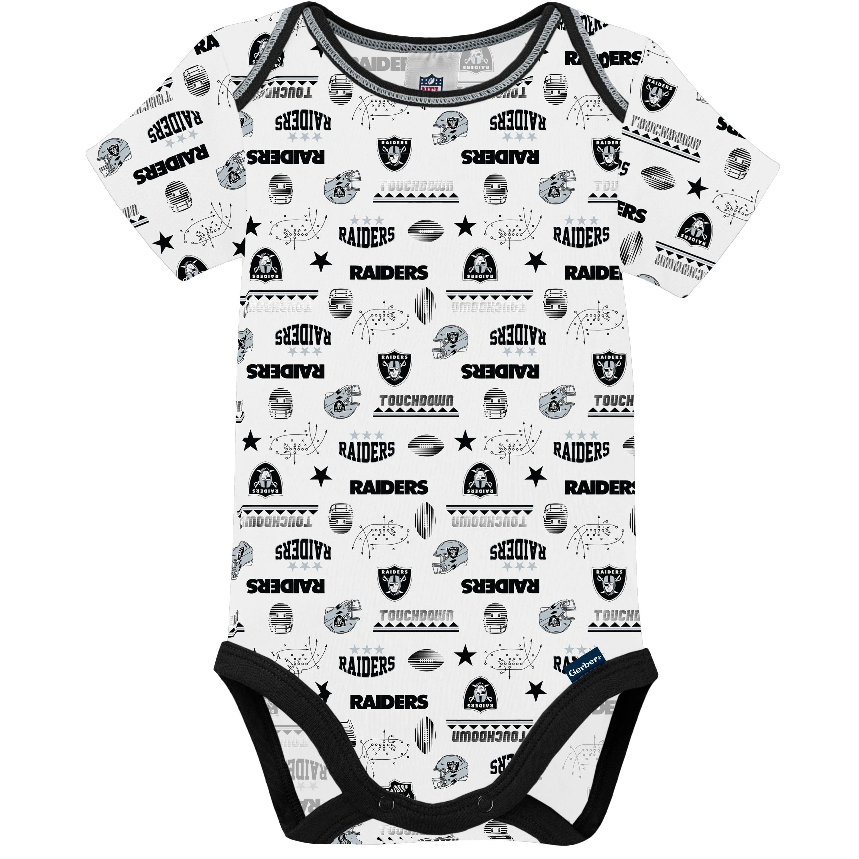 3-Pack Baby Boys Las Vegas Raiders Short Sleeve Bodysuits - Image 3
