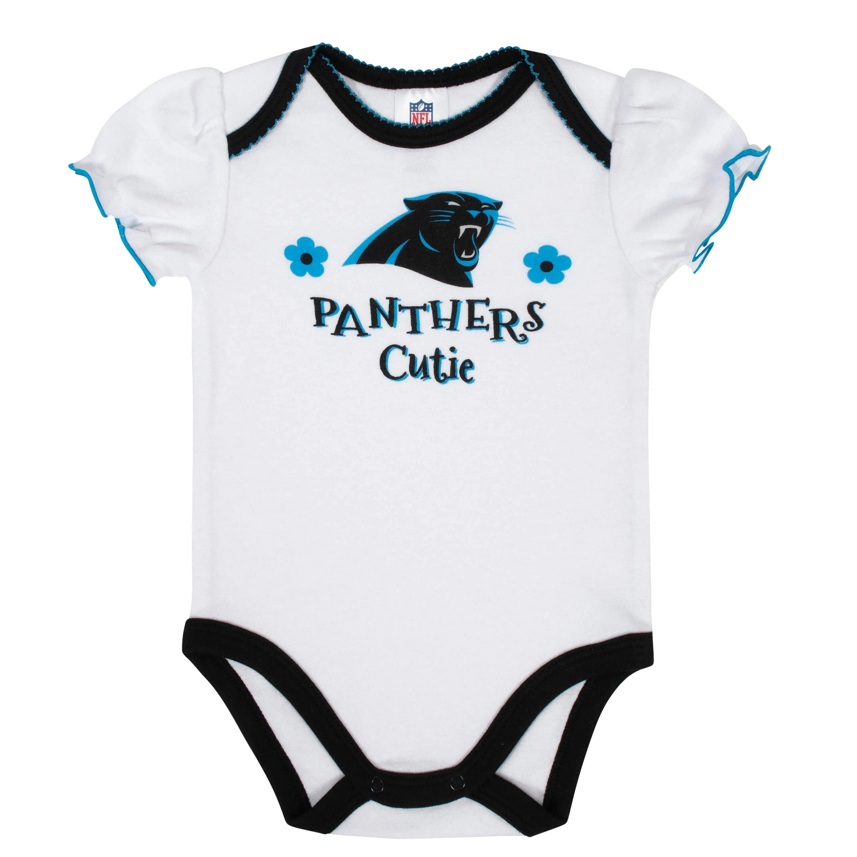 3-Pack Baby Girls Carolina Panthers Short Sleeve Bodysuits - Image 3