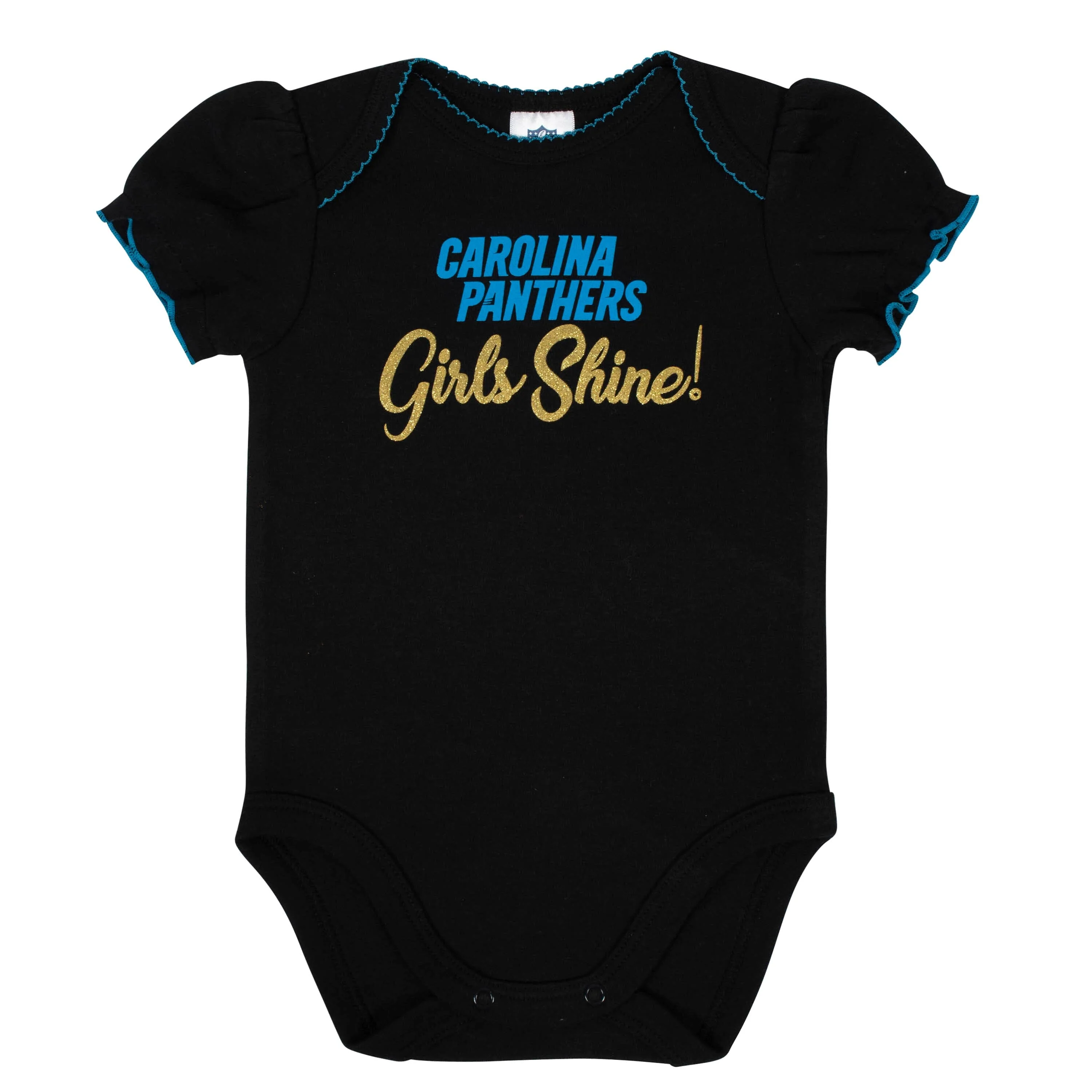 3-Pack Baby Girls Carolina Panthers Short Sleeve Bodysuits - Image 4