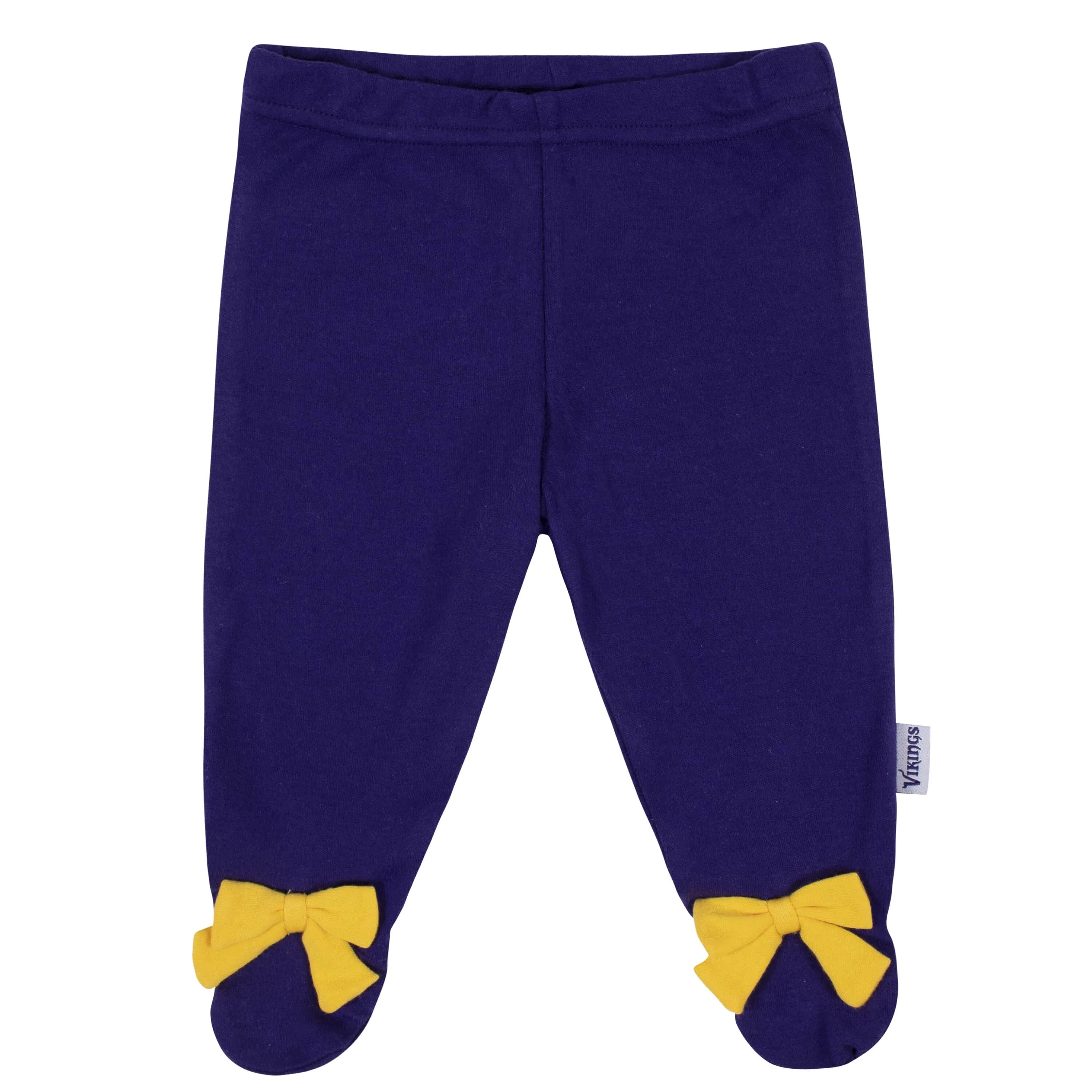 Baby Girls Minnesota Vikings 3-Piece Bodysuit, Footed Pant, and Cap Set - Image 3