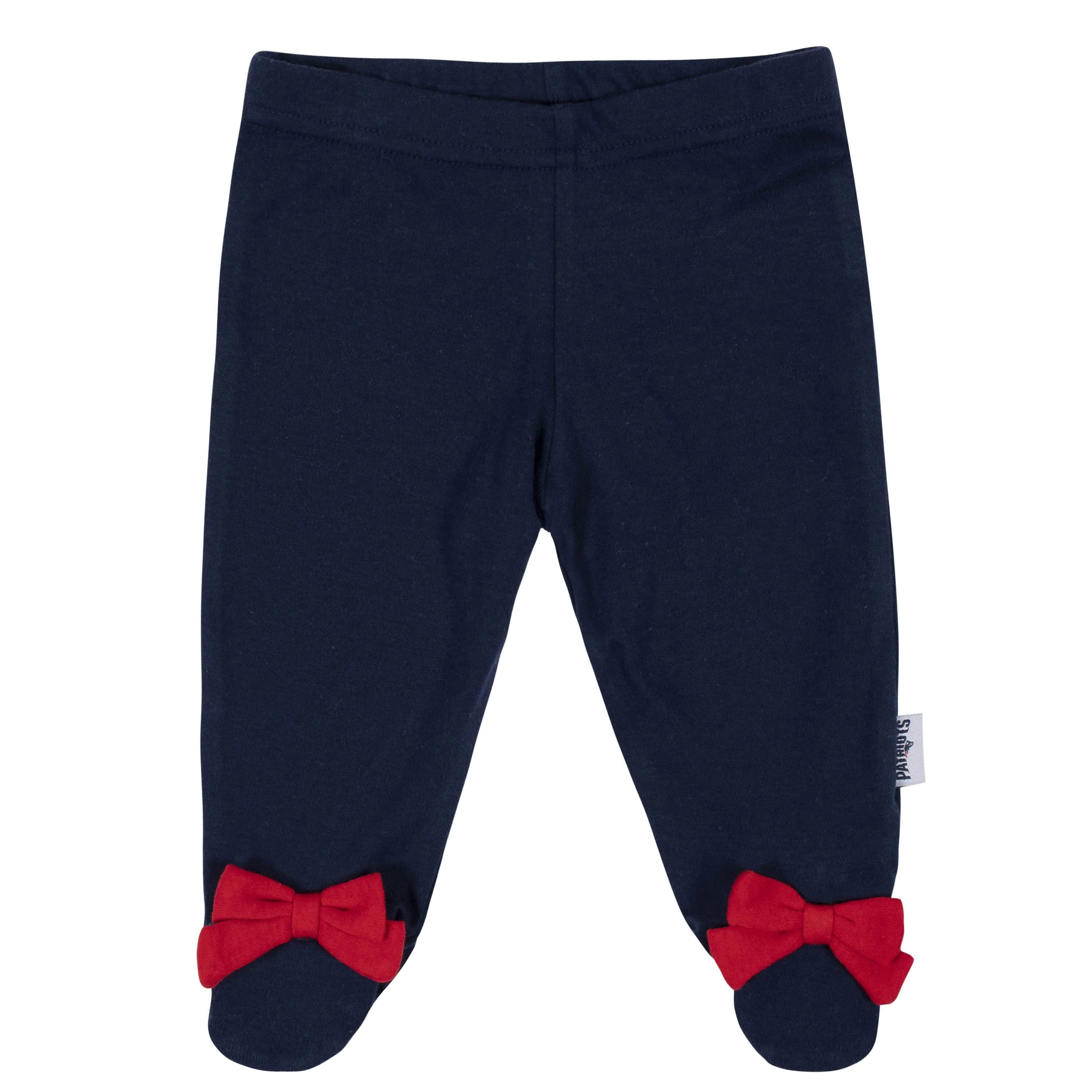 3-Piece Baby Girls New England Patriots Bodysuit, Footed Pant, and Cap Set - Image 3