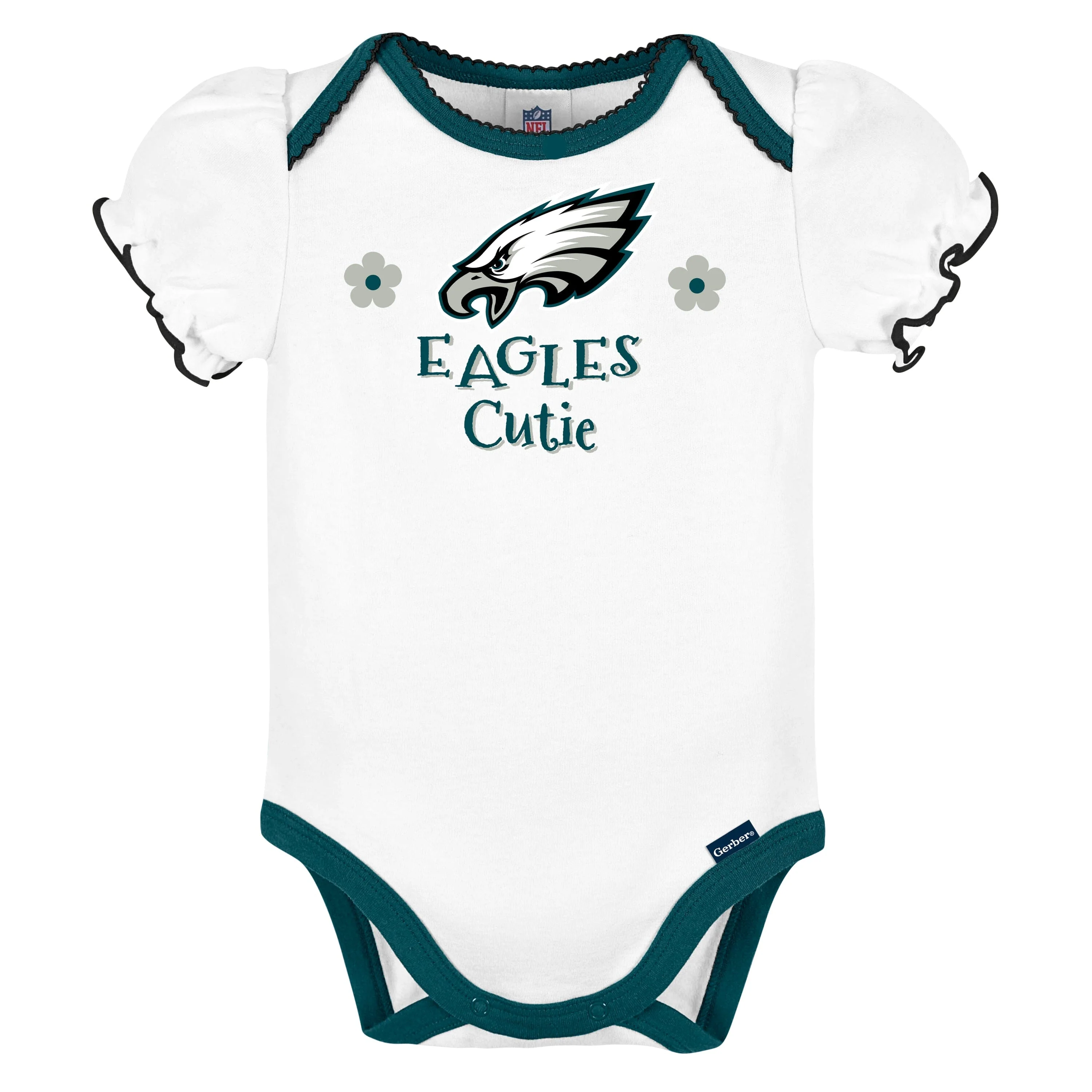3-Pack Baby Girls Philadelphia Eagles Short Sleeve Bodysuits - Image 3