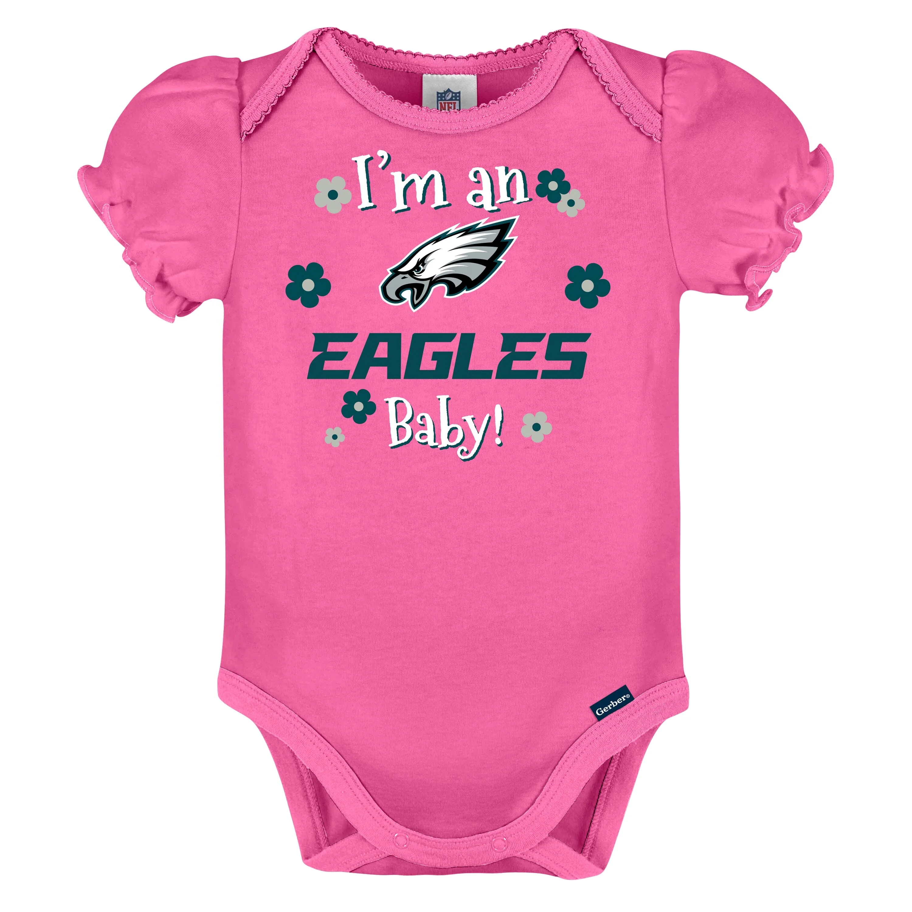 3-Pack Baby Girls Philadelphia Eagles Short Sleeve Bodysuits - Image 4