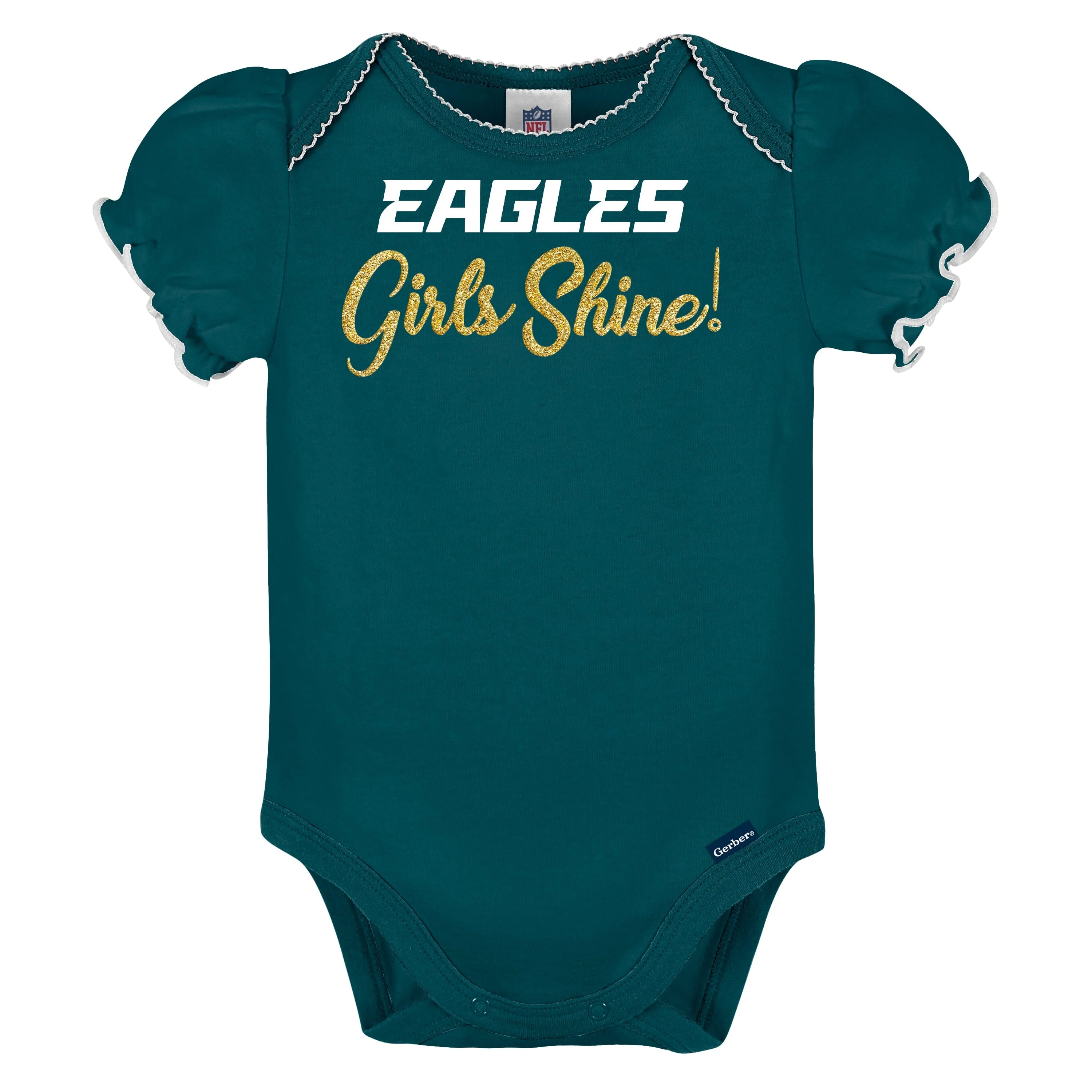 3-Pack Baby Girls Philadelphia Eagles Short Sleeve Bodysuits - Image 5