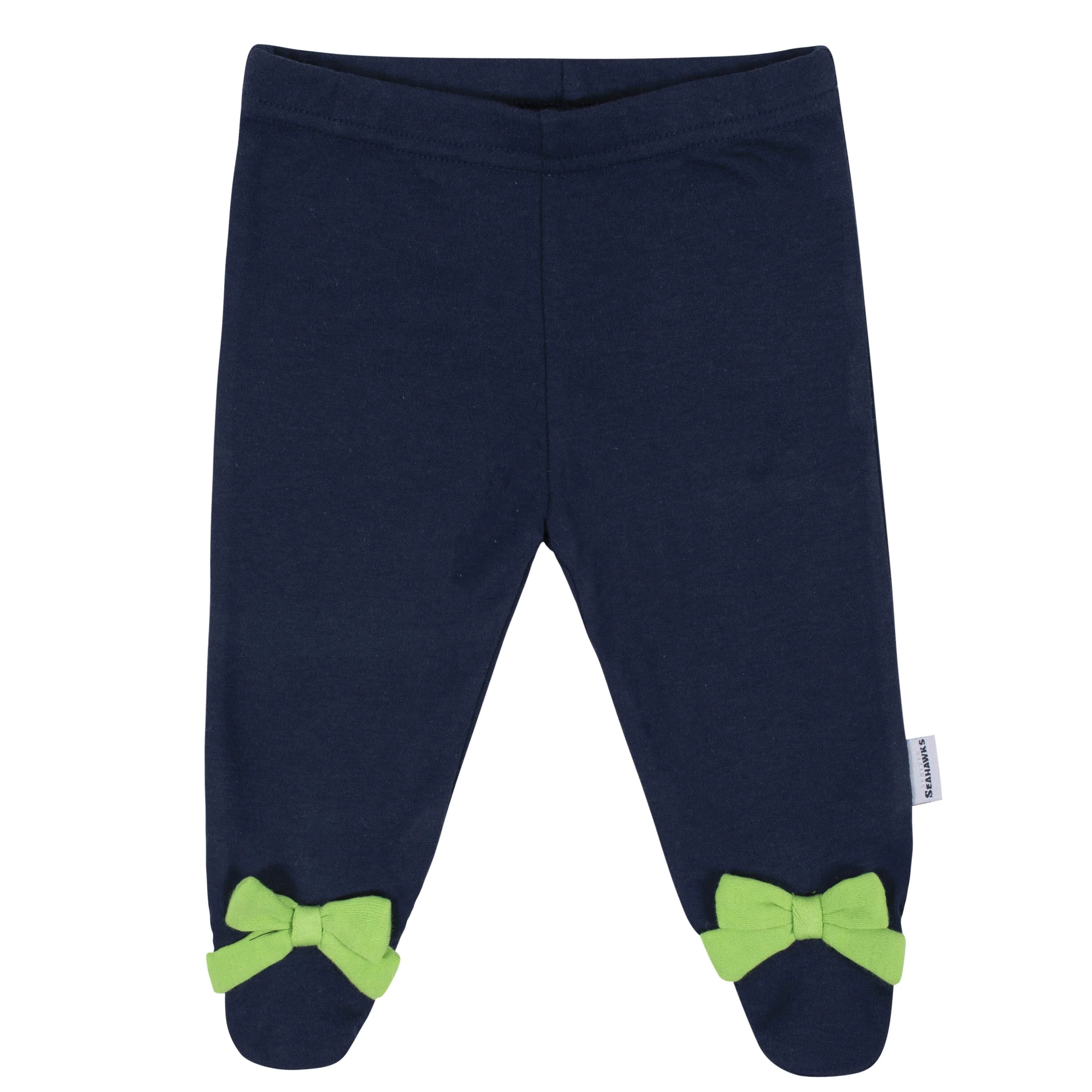 Baby Girls Seattle Seahawks 3-Piece Bodysuit, Footed Pant, and Cap Set - Image 3