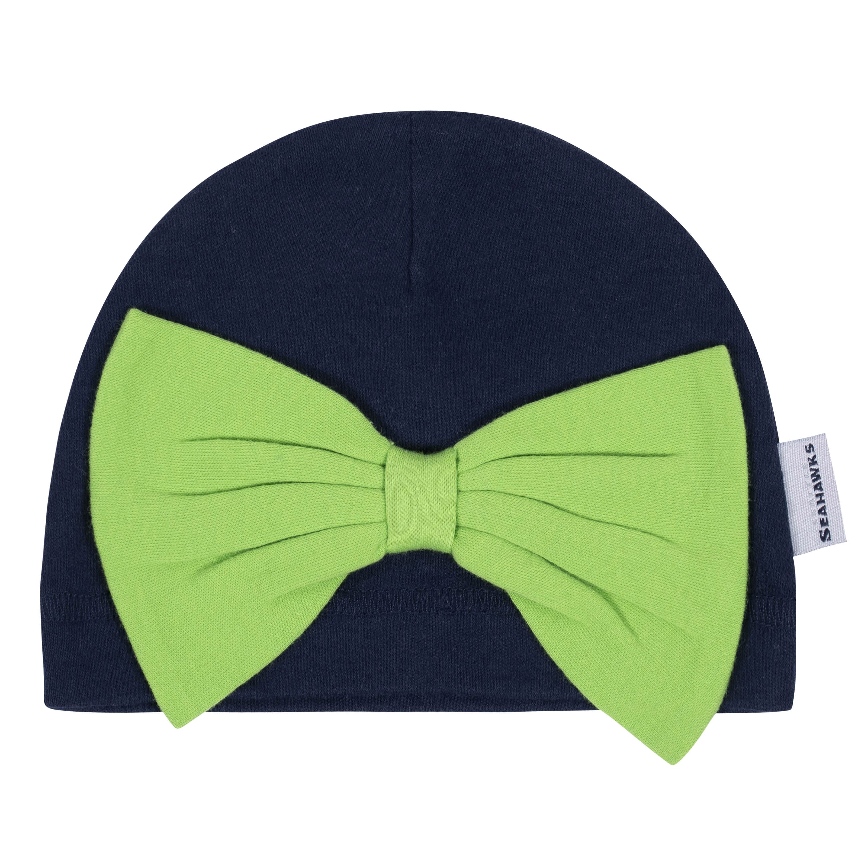 Baby Girls Seattle Seahawks 3-Piece Bodysuit, Footed Pant, and Cap Set - Image 4