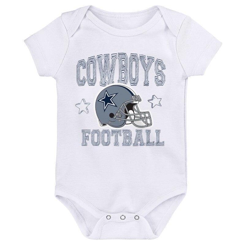 3-Pack Baby Boys Dallas Cowboys Short Sleeve Bodysuits - Image 3