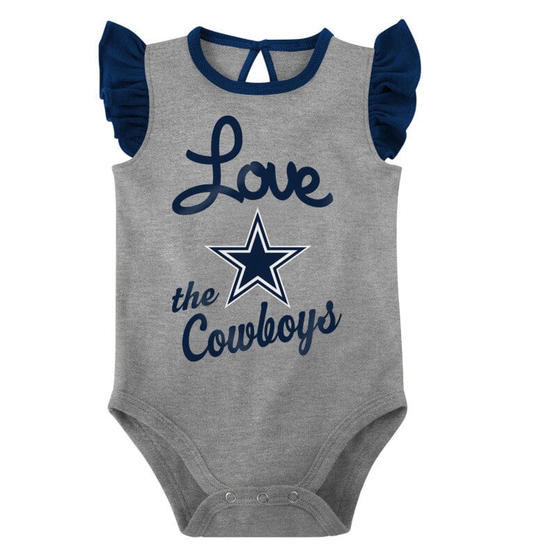 2-Pack Baby Girls Dallas Cowboys Short Sleeve Ruffled Bodysuits - Image 4