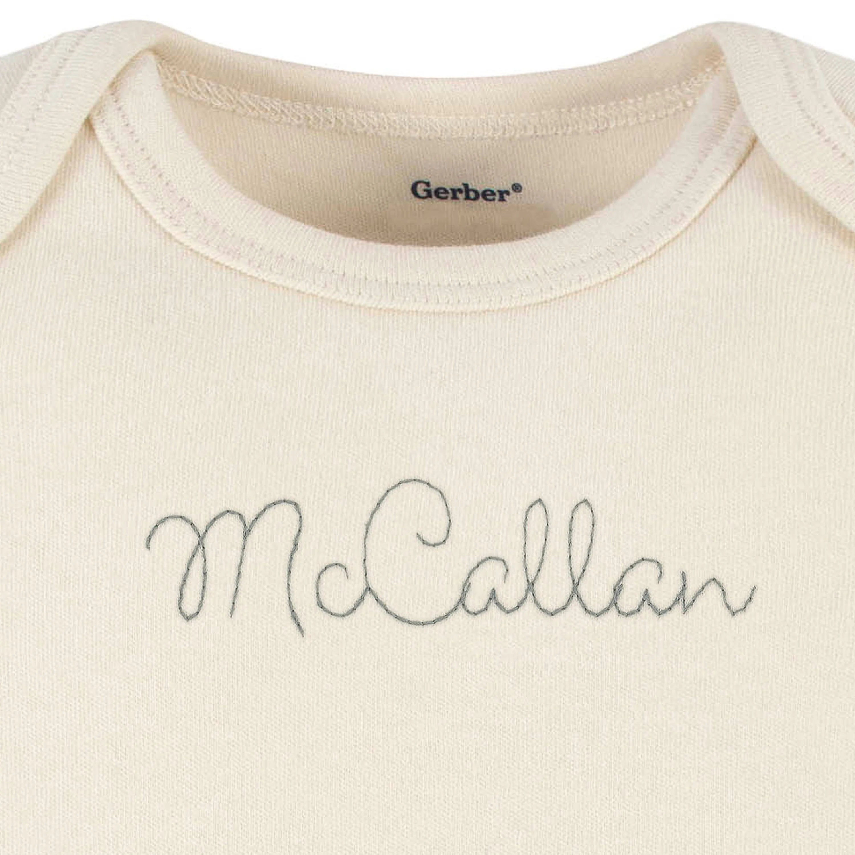 Embroidered Baby Neutral Natural Premium Short Sleeve Onesies® Bodysuit - Image 4