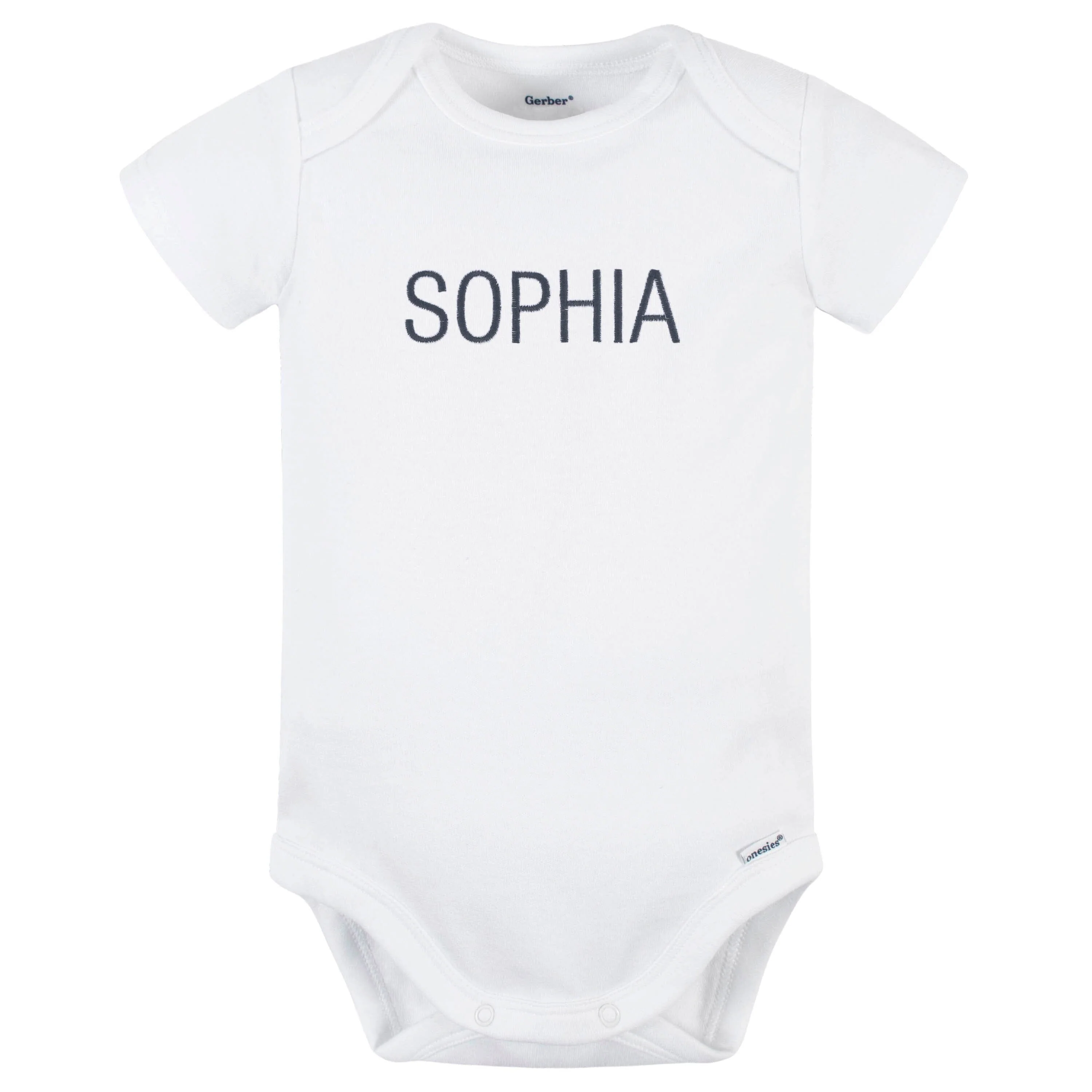 Embroidered Baby Neutral White Premium Short Sleeve Onesies® Bodysuit