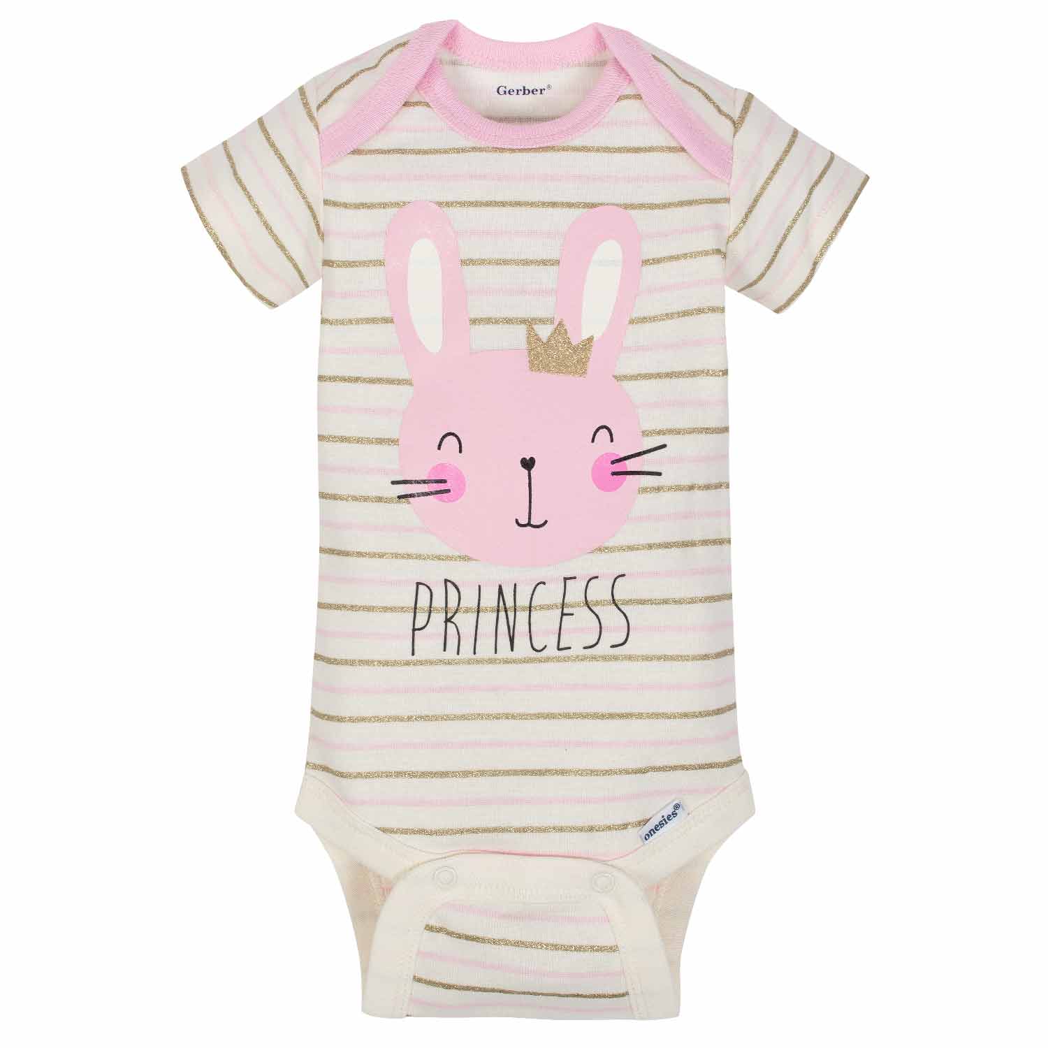 5-Pack Girls Princess Short Sleeve Onesies® Bodysuits - Image 2