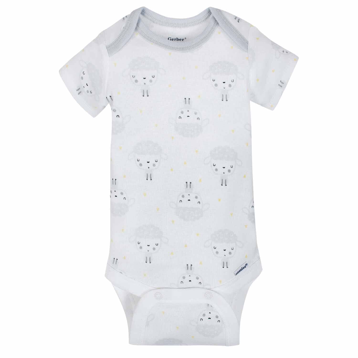 5-Pack Neutral Sheep Short Sleeve Onesies® Bodysuits - Image 2