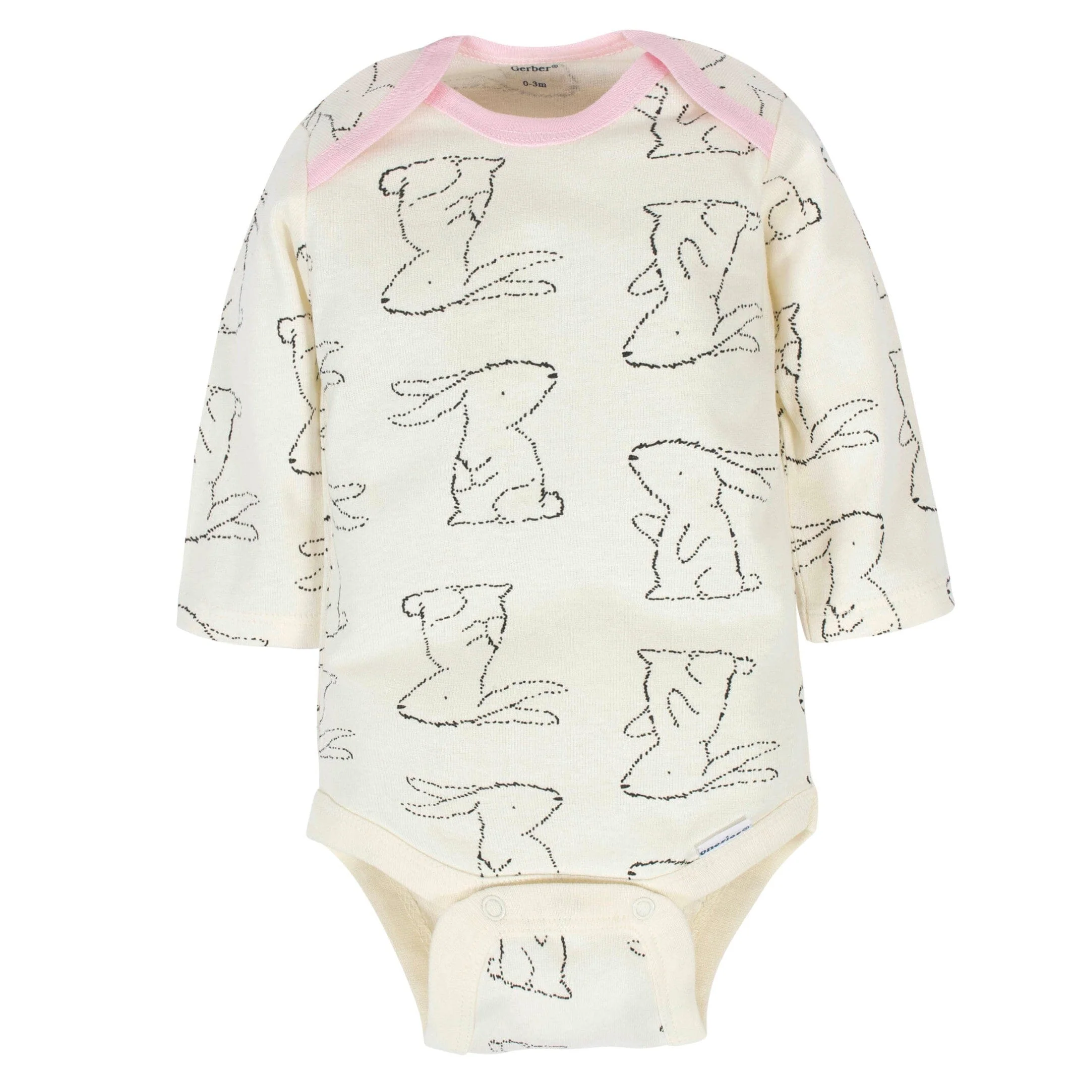 6-Pack Baby Girls Bunny Long Sleeve Onesies® Bodysuits - Image 6