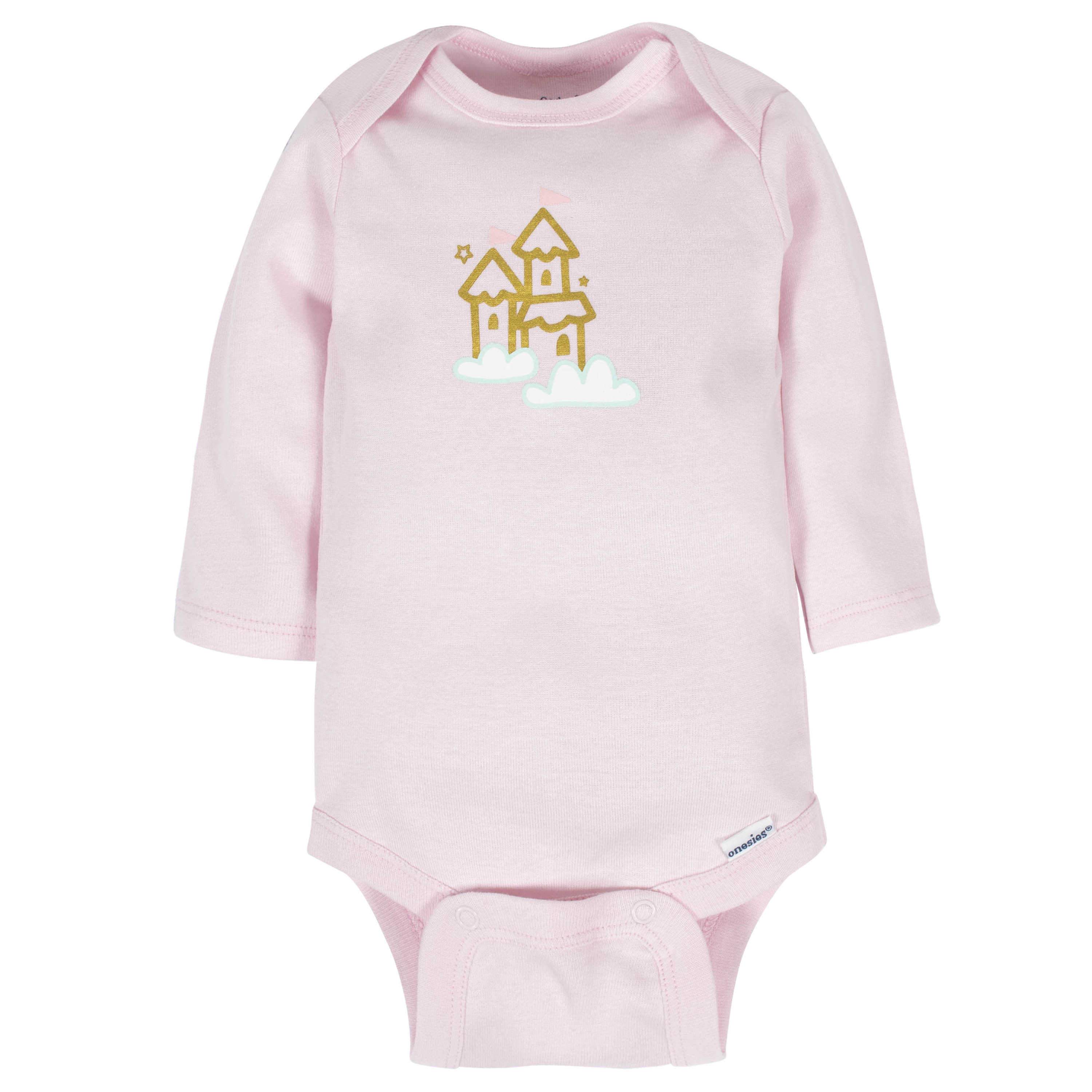 6-Pack Baby Girls Castle Long Sleeve Onesies® Bodysuits - Image 2