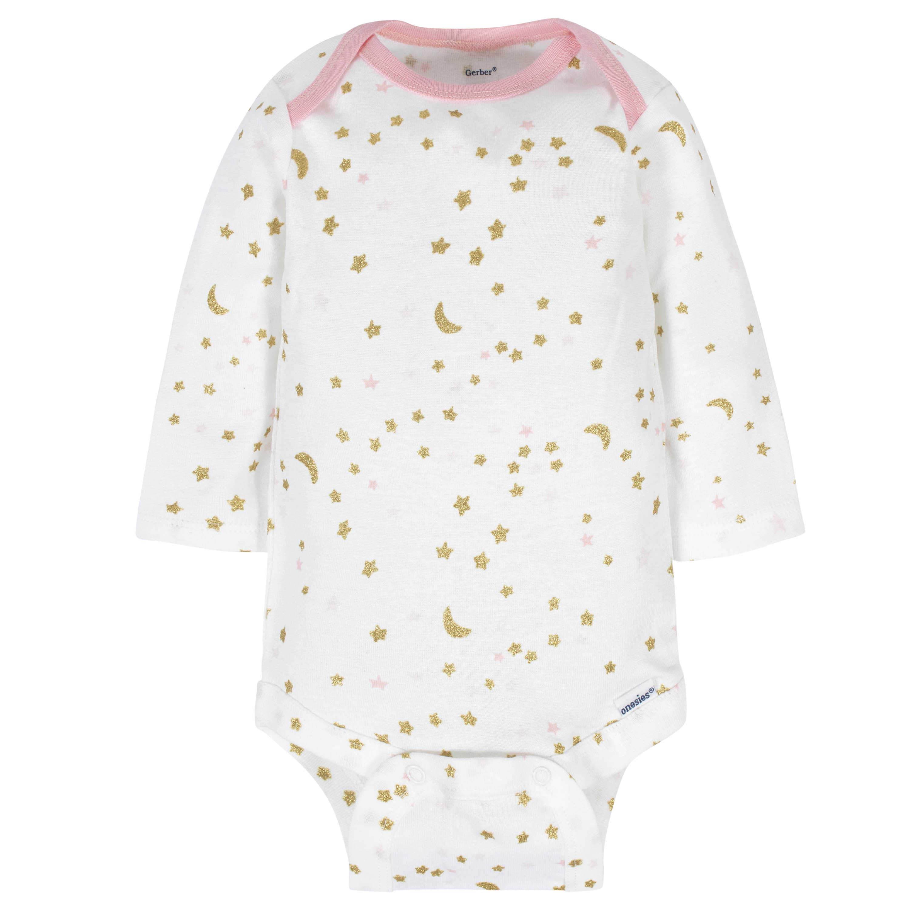 6-Pack Baby Girls Castle Long Sleeve Onesies® Bodysuits - Image 4