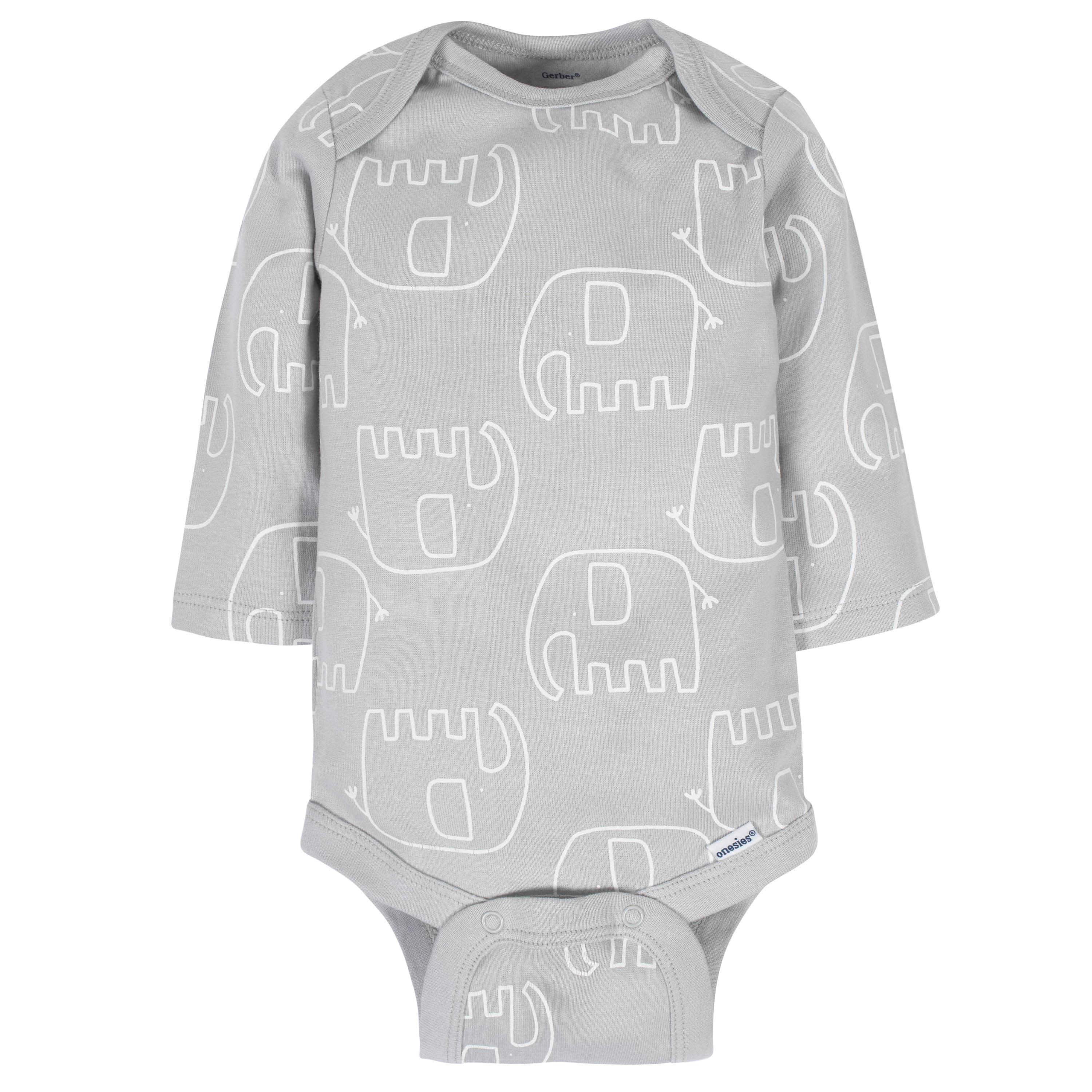 6-Pack Baby Neutral Animals Long Sleeve OnesiesĀ® Bodysuits - Image 5
