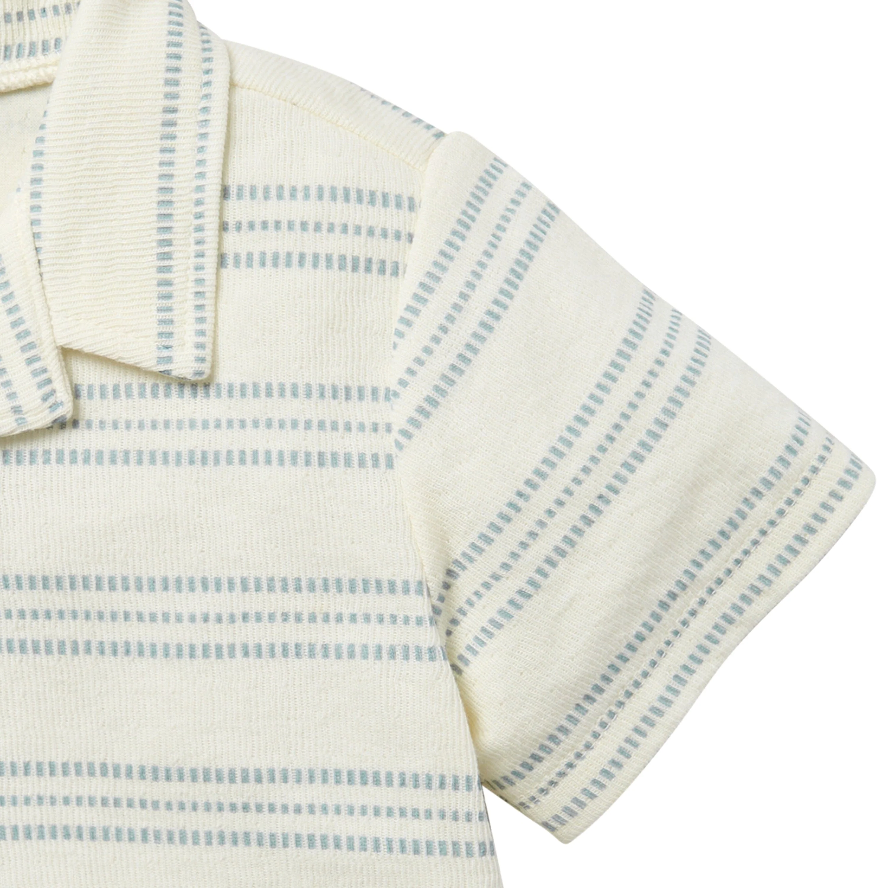 2-Piece Infant & Toddler Boys Ivory Stripe Collar Top & Harem Shorts Set - Image 5