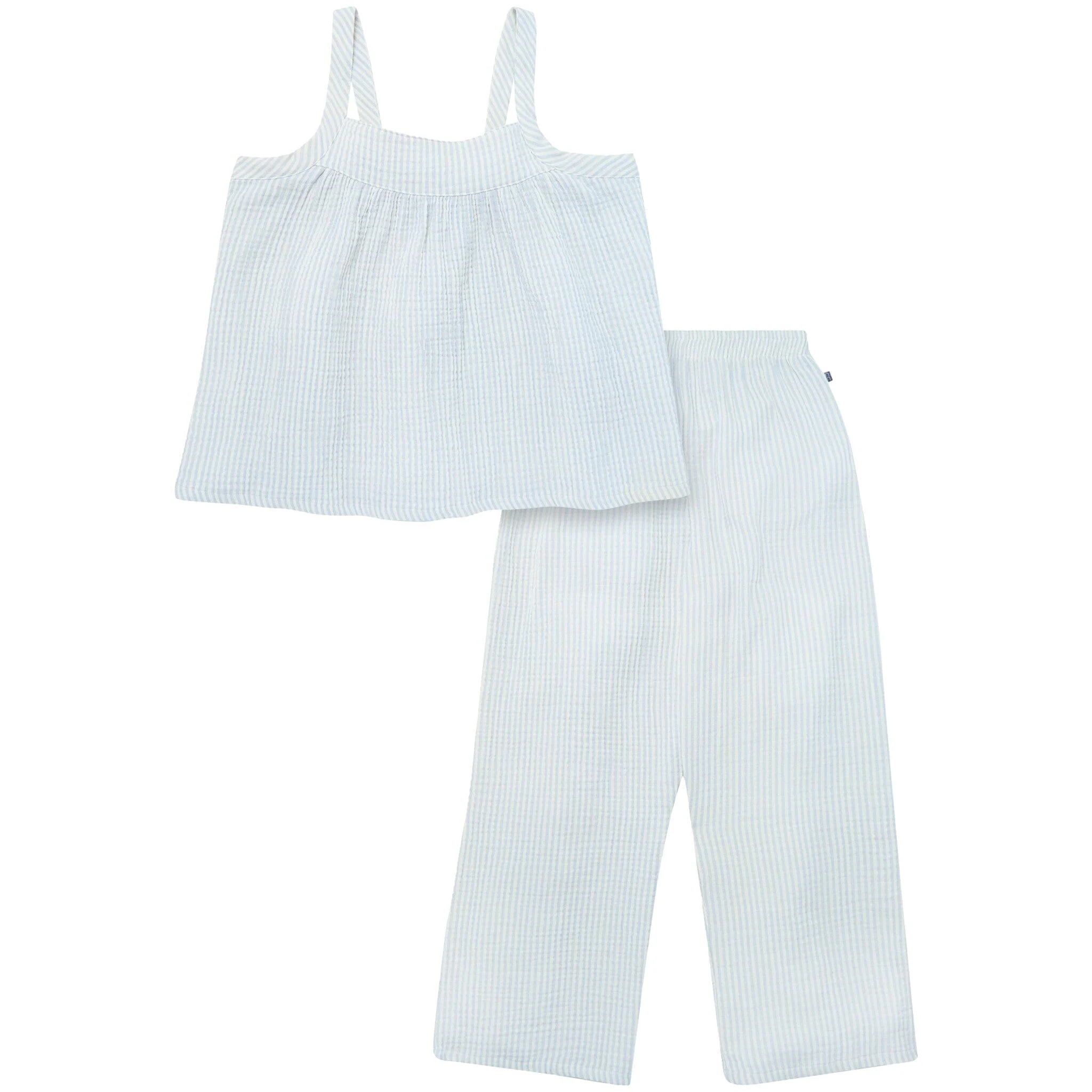 Mommy & Me Light Blue Stripe Top & Cropped Pants Bundle - Image 5