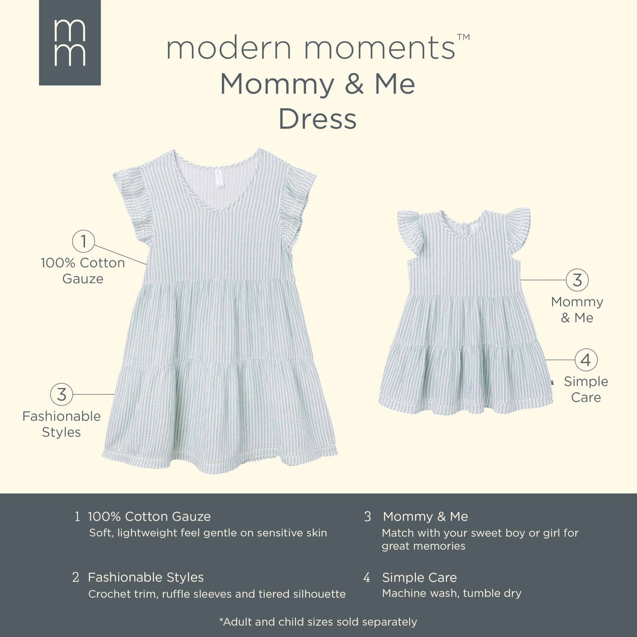 Mommy & Me Teal Stripe Gauze Dresses Bundle - Image 7