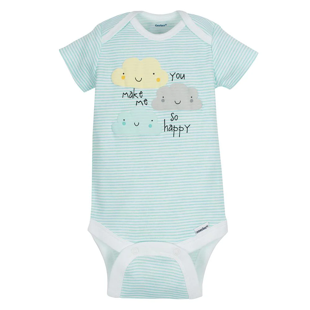 5-Pack Short Sleeve Clouds Onesies® Bodysuits - Image 3