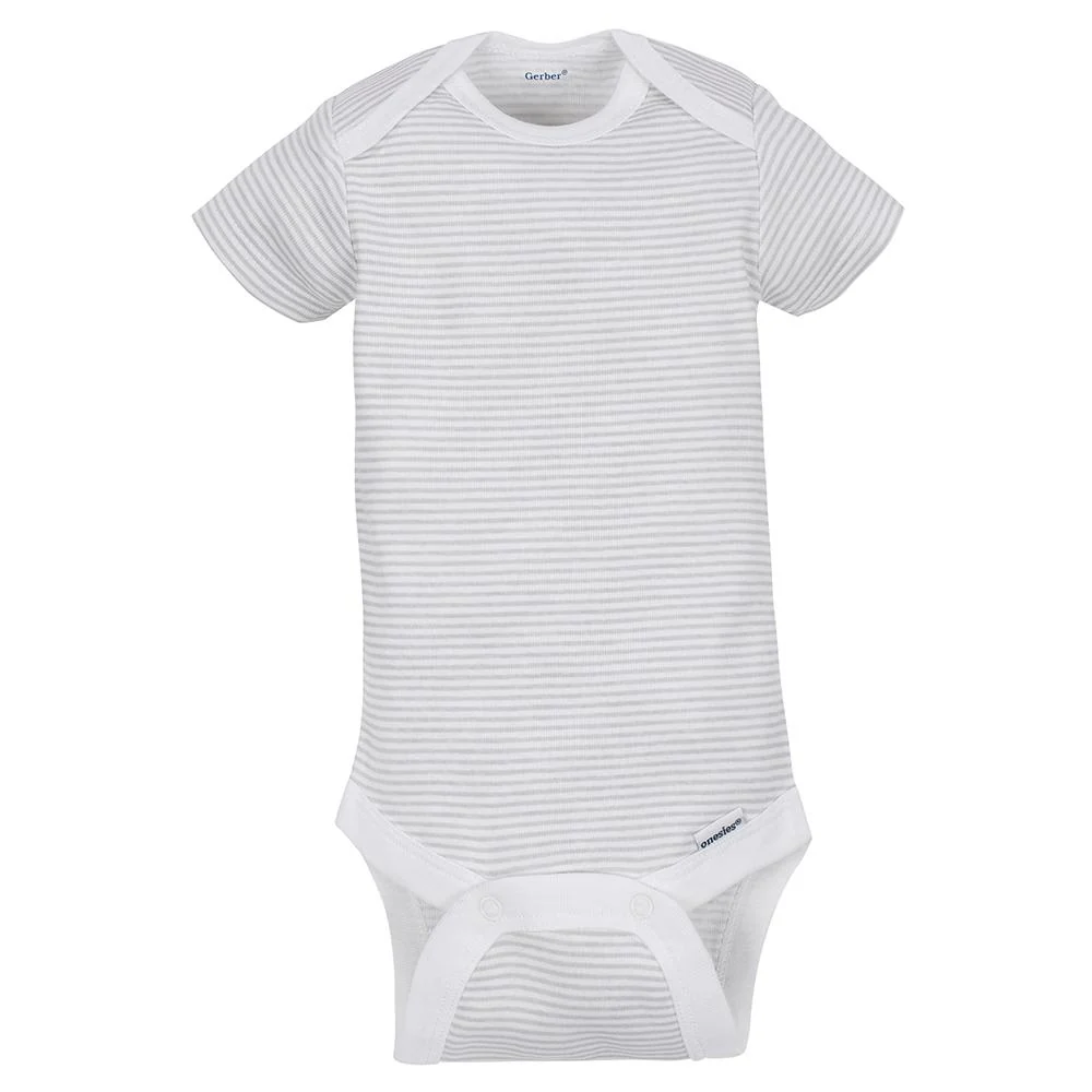 5-Pack Neutral Grey Elephant Short Sleeve Onesies® Bodysuits - Image 4