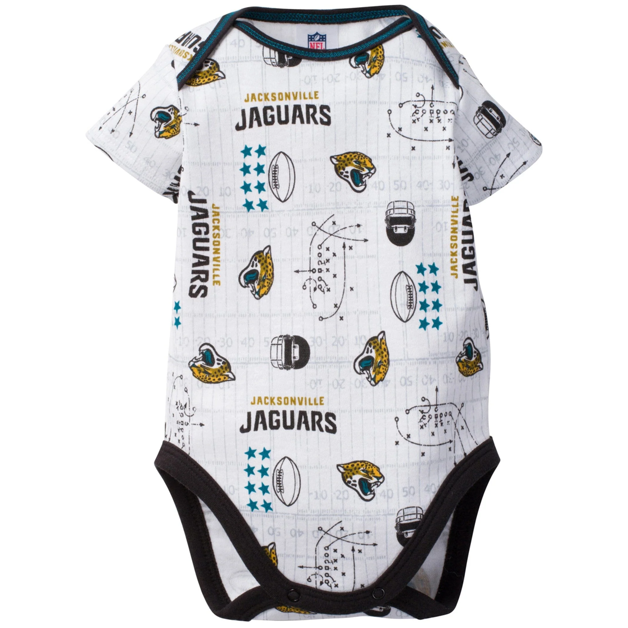 3-Pack Baby Boys Jacksonville Jaguars Short Sleeve Bodysuit - Image 3