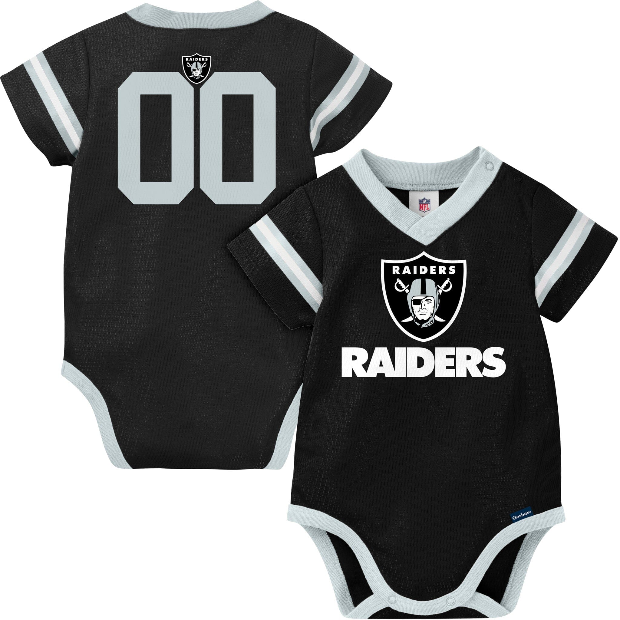 Baby Boys Las Vegas Raiders Jersey Short Sleeve Bodysuit - Image 3