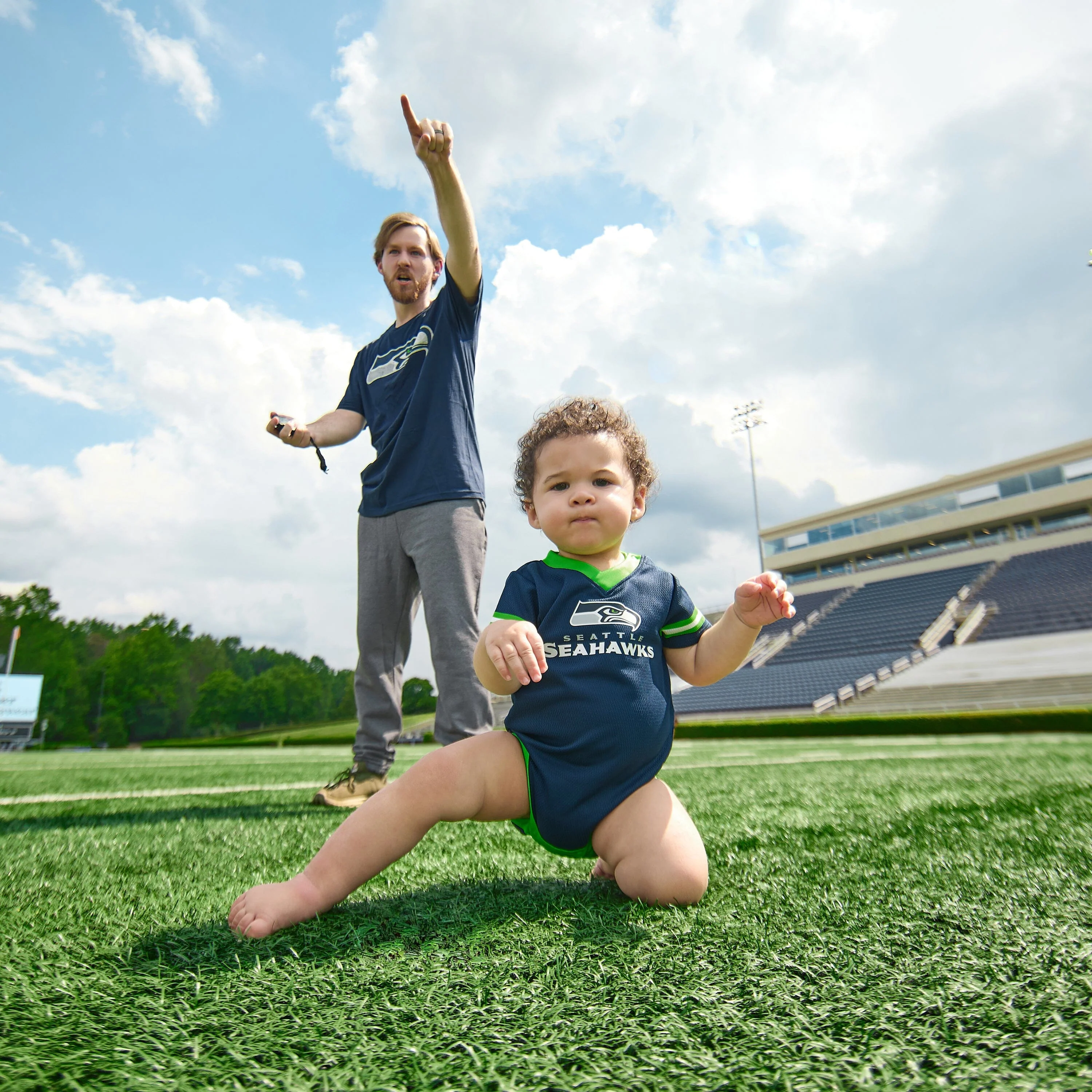 Baby Boys Seattle Seahawks Jersey Bodysuit - Image 2