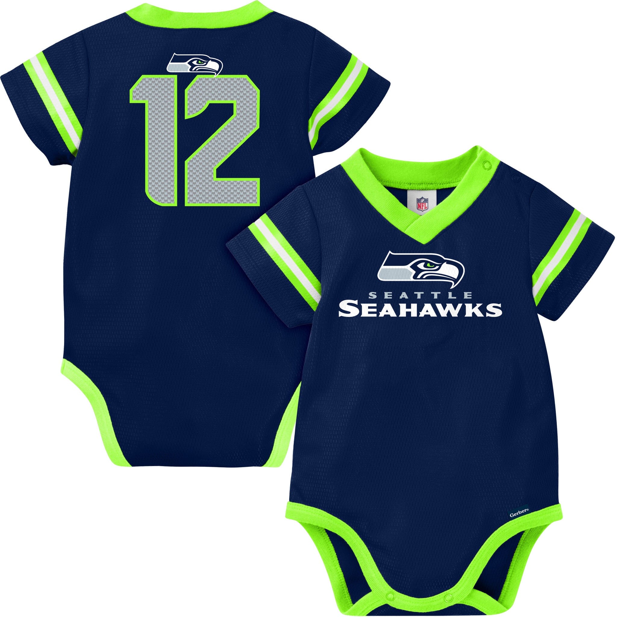 Baby Boys Seattle Seahawks Jersey Bodysuit - Image 3