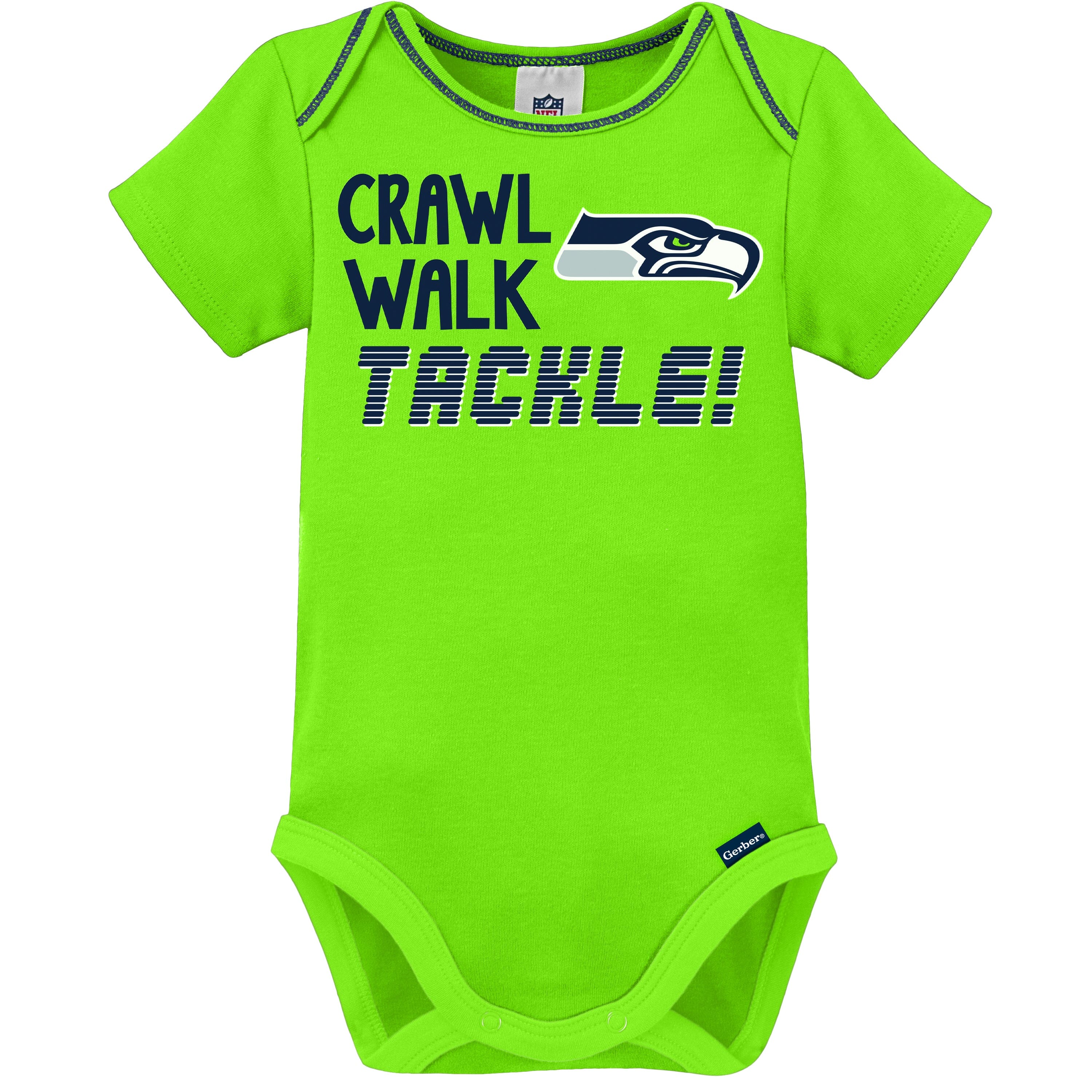 3-Pack Baby Boys Seahawks Short Sleeve Bodysuits - Image 4