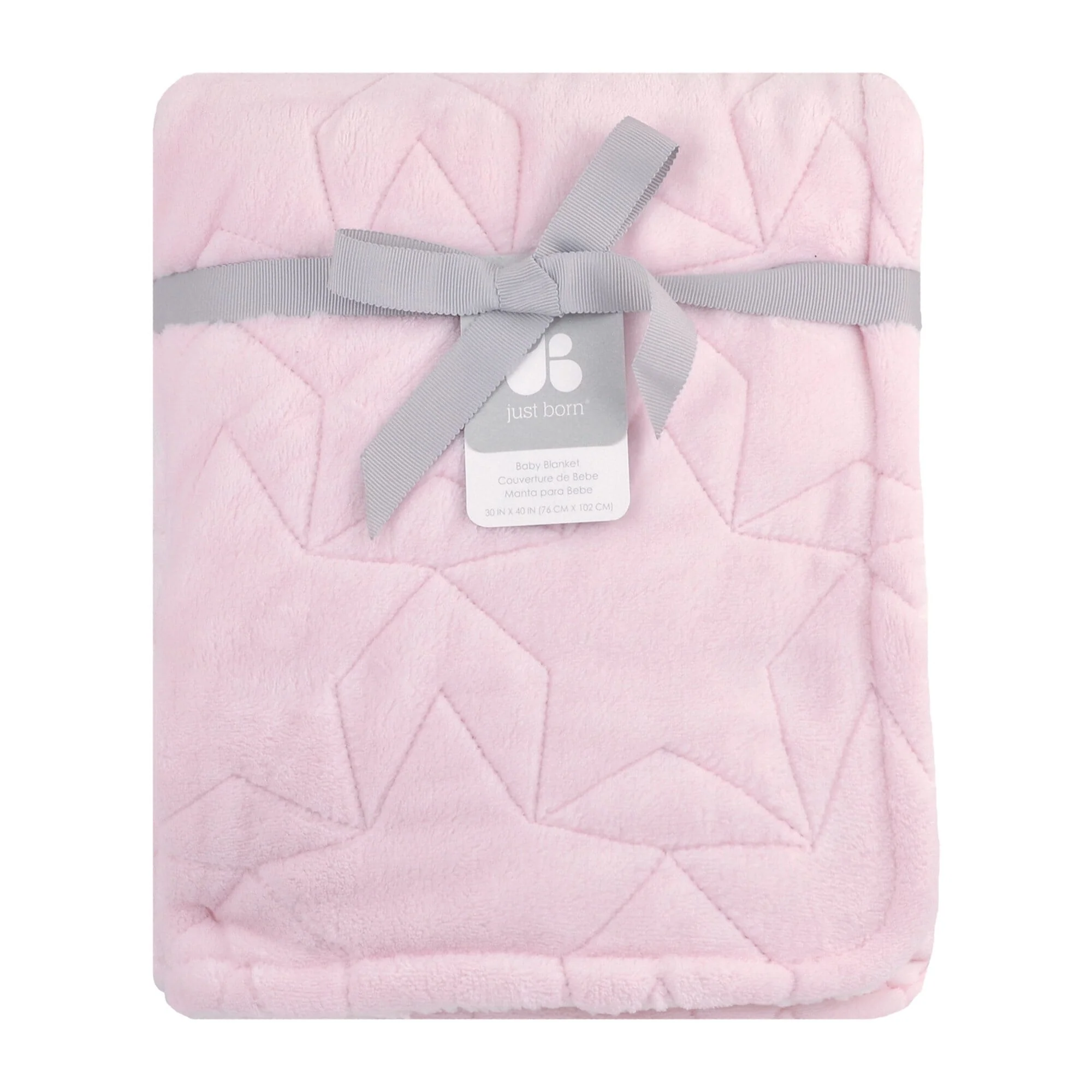 Embroidered Star Luxury Blanket in Pink - Image 3