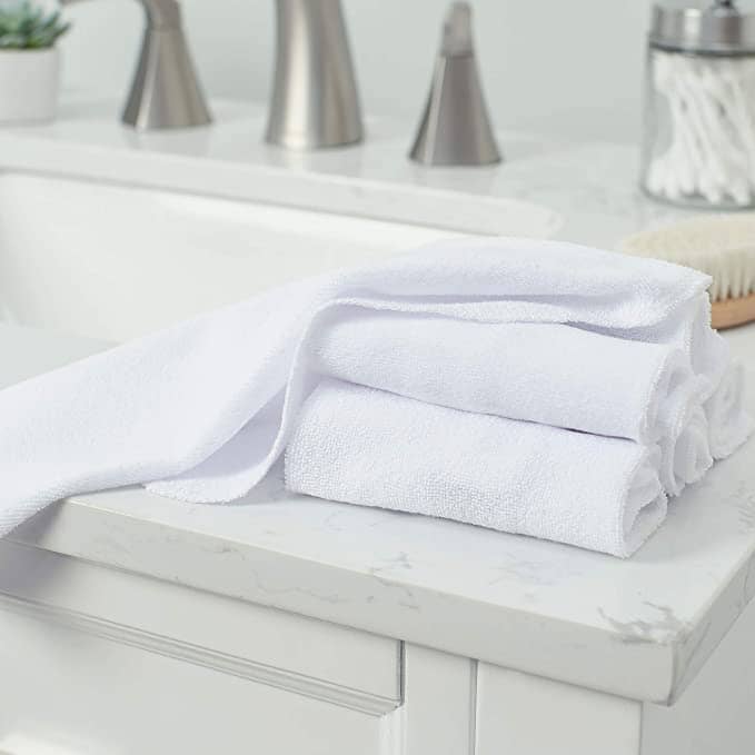 6-Pack White Terry Washcloths - Image 3